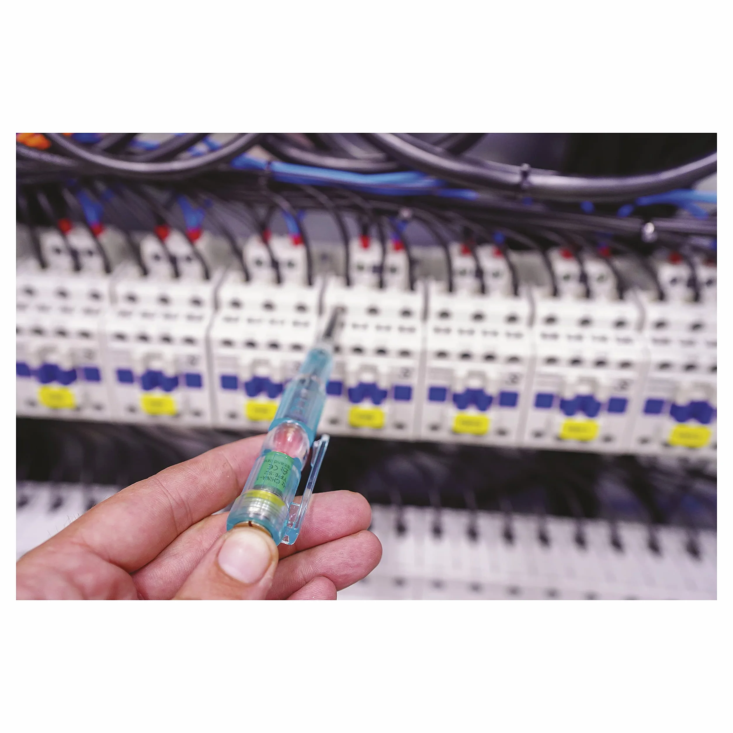 EMOS MS – 18 MS-18 M0018 tester napięcia/miernik napięcia AC/DC, 0–250 V, wskaźnik polaryzacji, bezdotykowy, przezroczysty