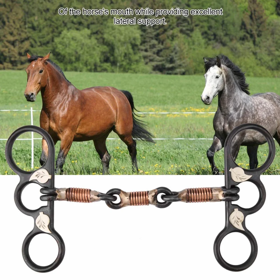 Sheens Western pierścień uniwersalny konia Trense stal szlachetna miedź Roller Jointed Mouth Snaffle Bit drut nawijany usta