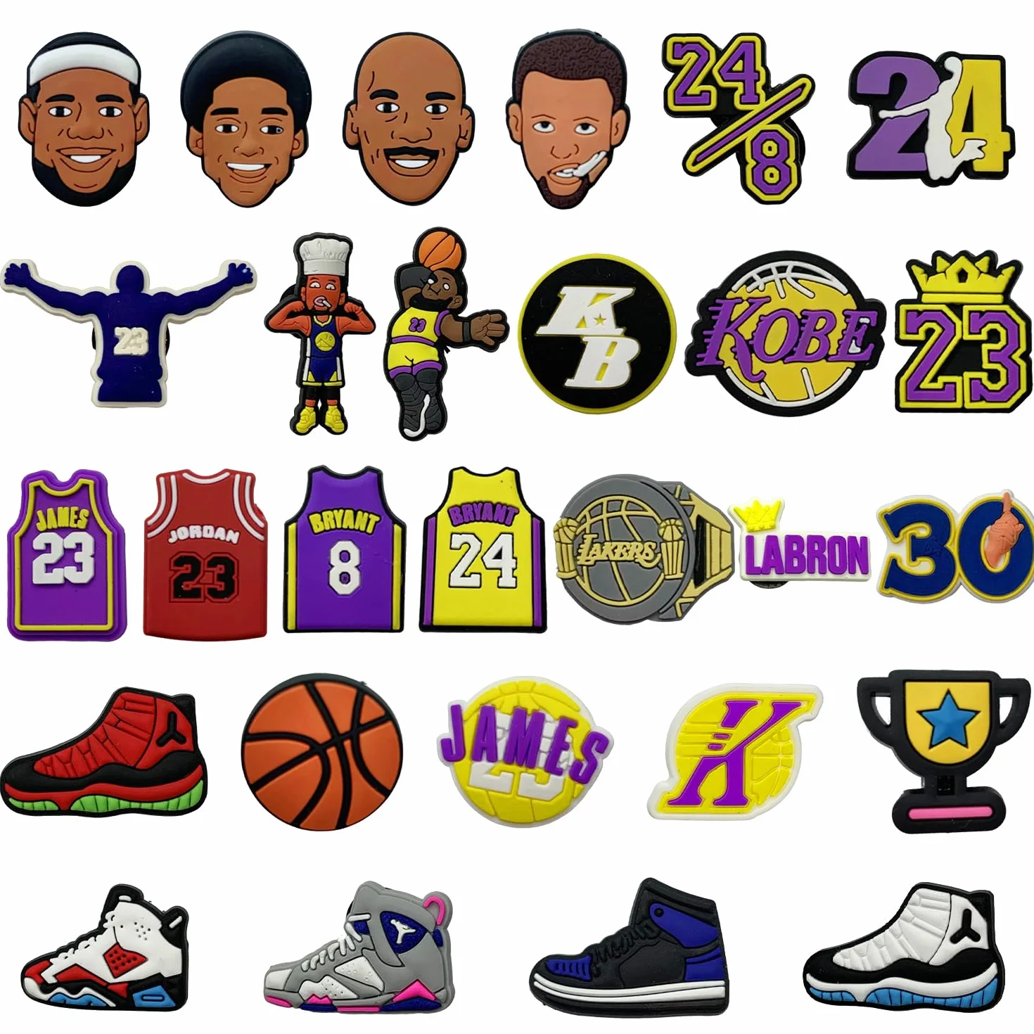 28 ozdób do butów NBA, z nadrukiem krokodyla, dekoracje DIY, upominki na imprezę, do butów plażowych, chodaków (28 stylów), PVC