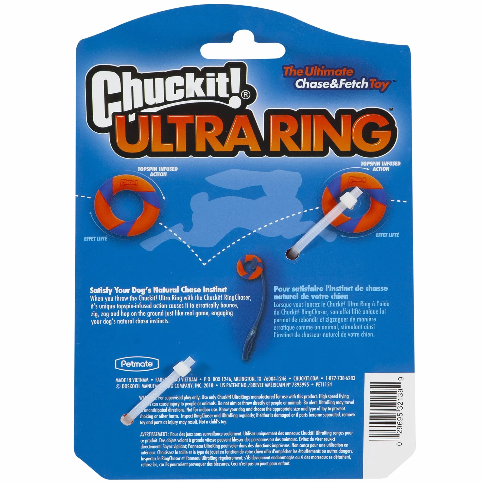 Chuckit! Ultra Ring gumowa zabawka dla psa o wysokiej widoczności zabawka pościg i pobieranie dla psów