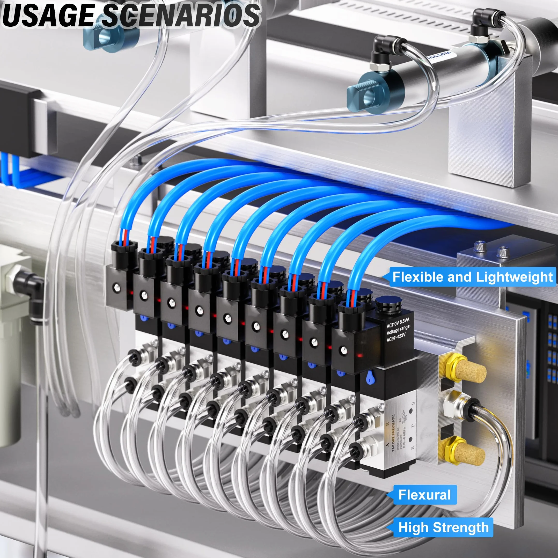 TAILONZ PNEUMATIC Czysty 6 mm OD 10 metrów PU rura powietrzna wąż Pu wąż powietrza do przewodów powietrznych lub rur transferowych płynu