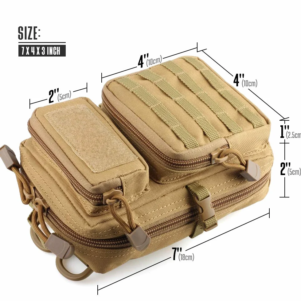 LIVANS Taktyczna torba narzędziowa Molle, EDC etui na narzędzia, taktyczne woreczki na telefon, mini saszetki na talię, medyczne EDC IFAK Pack Mini Design 3-dniowego plecaka