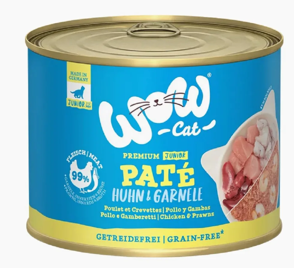 Wow Cat Junior Paté kurczak i krewetka 6 x 200 g