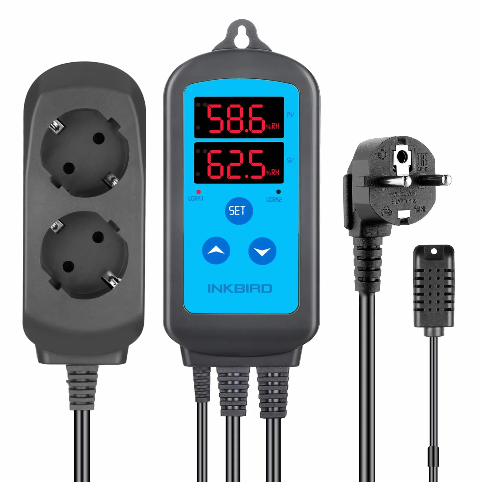 Inkbird IHC-200 regulator wilgotności 220V odtwarzanie i podłączanie higrostatu, nawilżacz osuszacz powietrza do terrarium szklarniowego z grzybami
