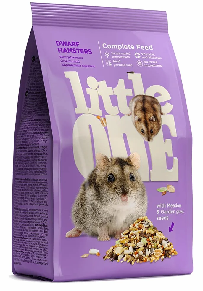 Little One Karma dla chomików karłowatych, dwupak, 2 x 400 g, specjalnie dla potrzeb żywieniowych chomików karłowatych, zaspokaja zapotrzebowanie na składniki odżywcze