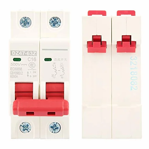 Wyłącznik miniaturowy 2P 16A DC 500V DZ47-63Z-2P fotowoltaiczny do paneli PV