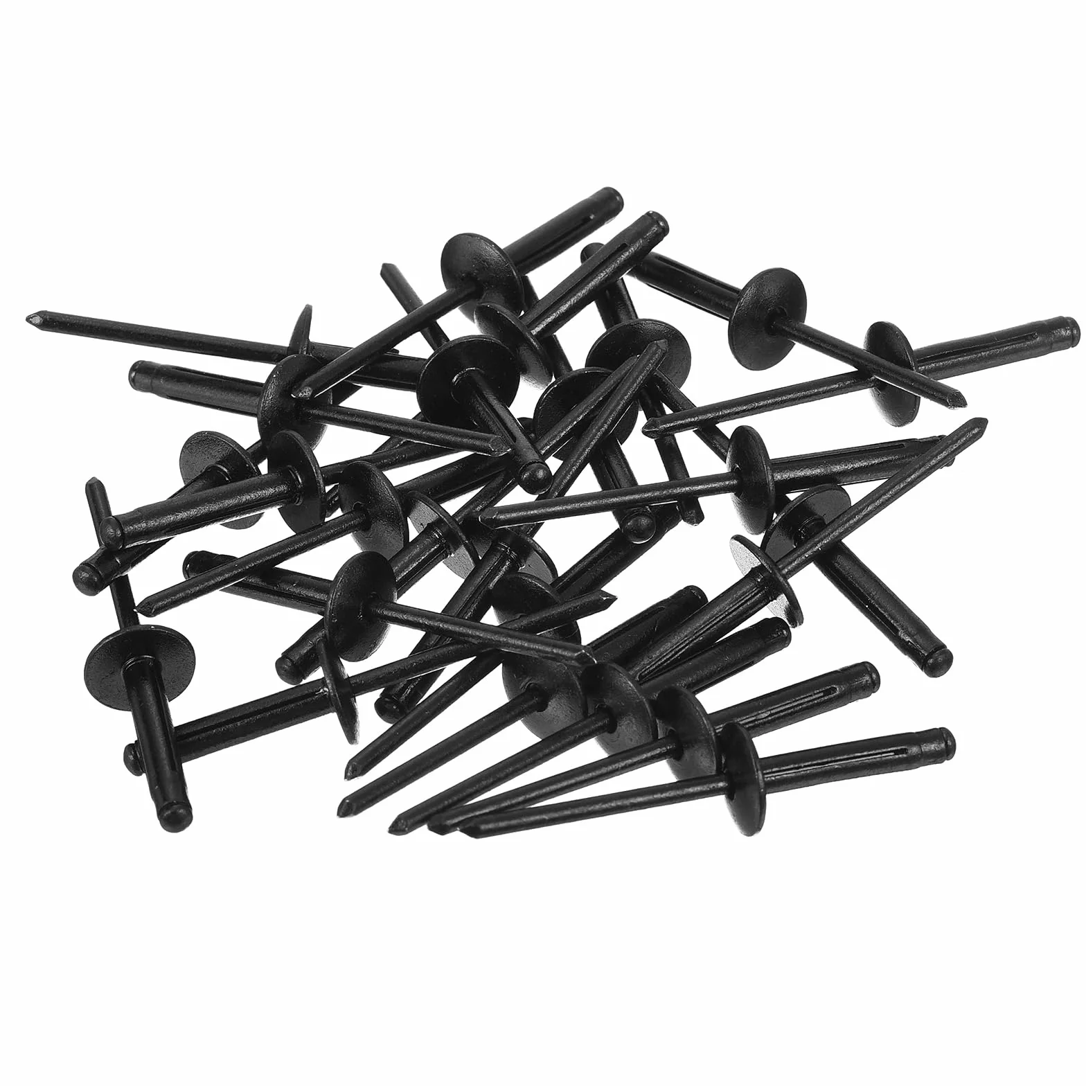 QUARKZMAN 25 szt. nity aluminiowe z dużymi łbami 5/32" x 3/4", duże nity do samodzielnego montażu blachy, naprawy mebli, łodzi morskich (czarne)
