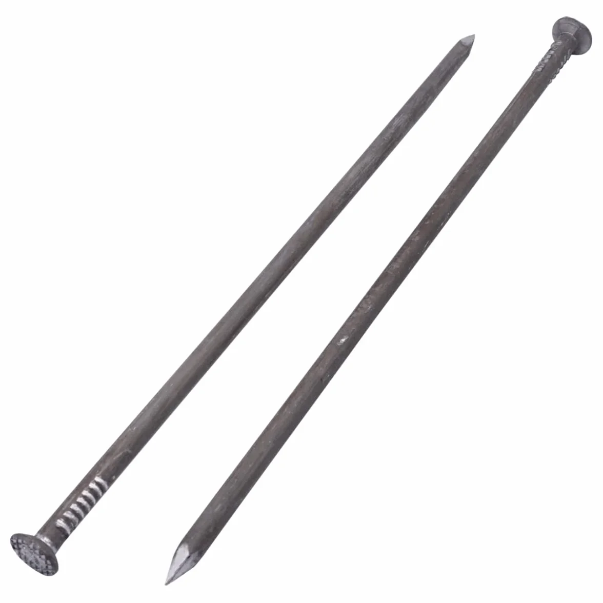 Gwoździe konstrukcyjne ze stali węglowej 8,0 x 300 mm, z płaską okrągłą głowicą, wielofunkcyjne gwoździe do drutu wspólnego, do obróbki drewna (12, 8,0 x 300 mm)