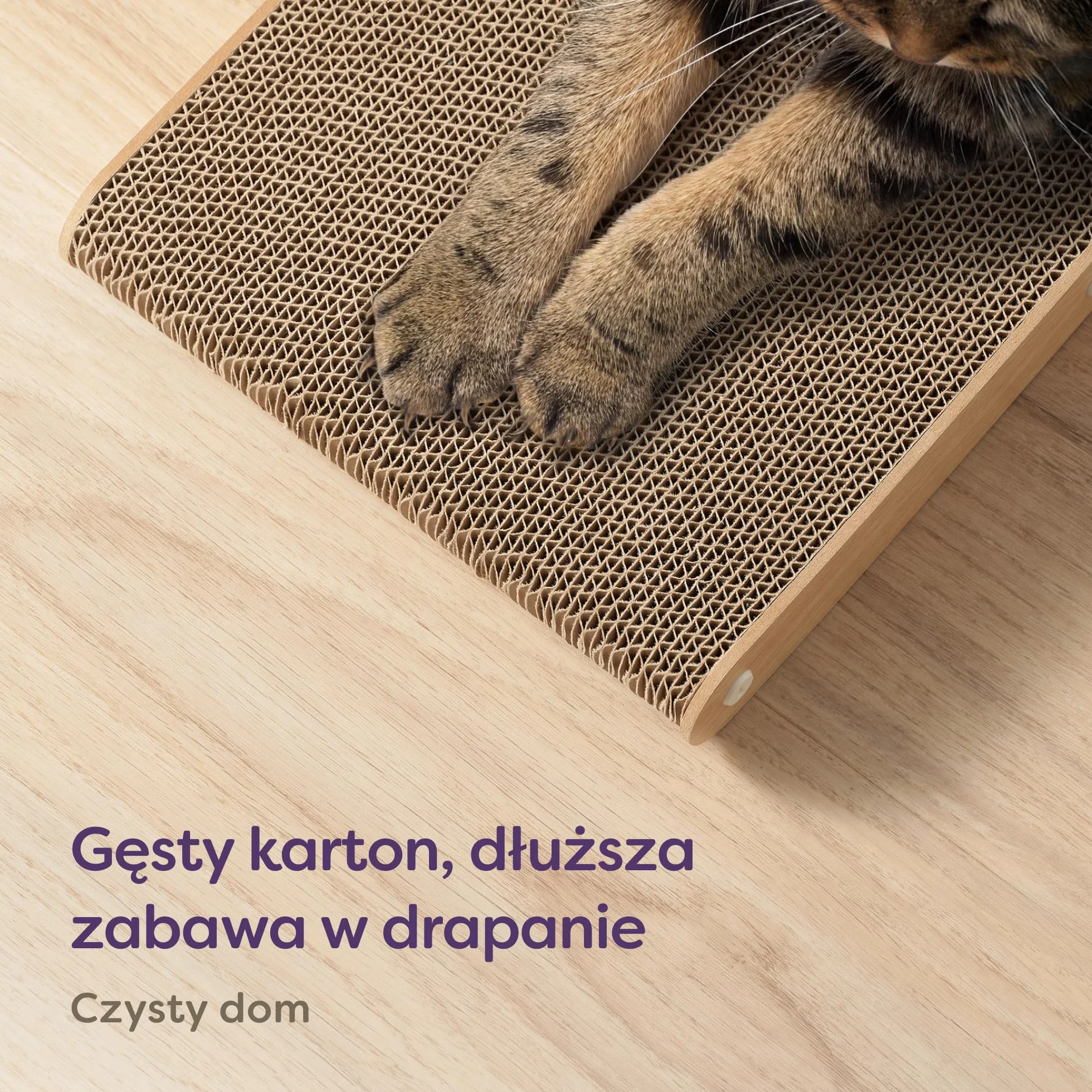 Drapak dla kota duży 68 cm - Drapak w kształcie litery L dla kotów z certyfikatem FSC® - Odwracalna konstrukcja zapewniająca do 1 roku zabawy w drapanie - Łatwy montaż