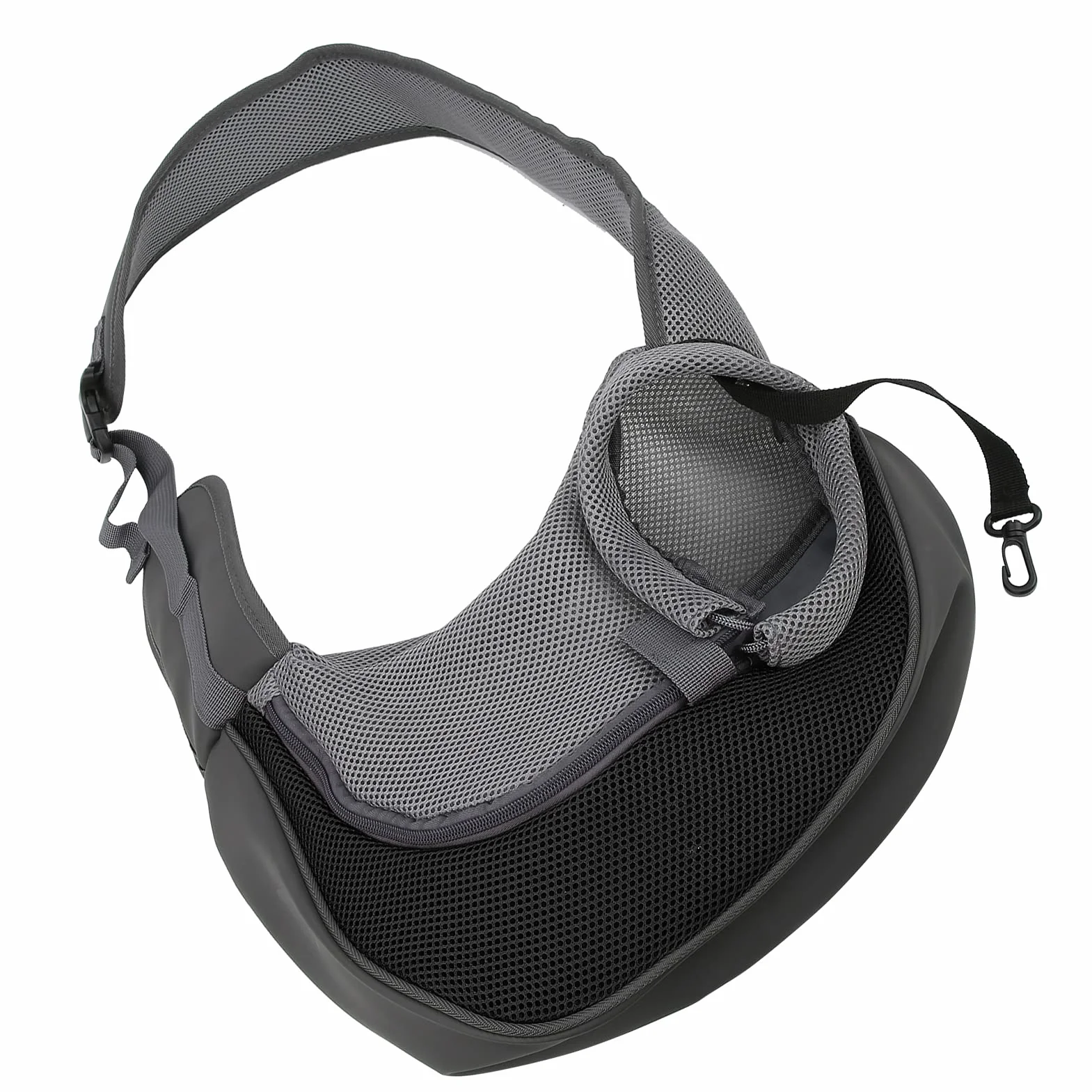 Torba podróżna dla kota i psa Przenośna torba na ramię typu crossbody Oddychający siatkowy plecak dla zwierząt (szary), duży