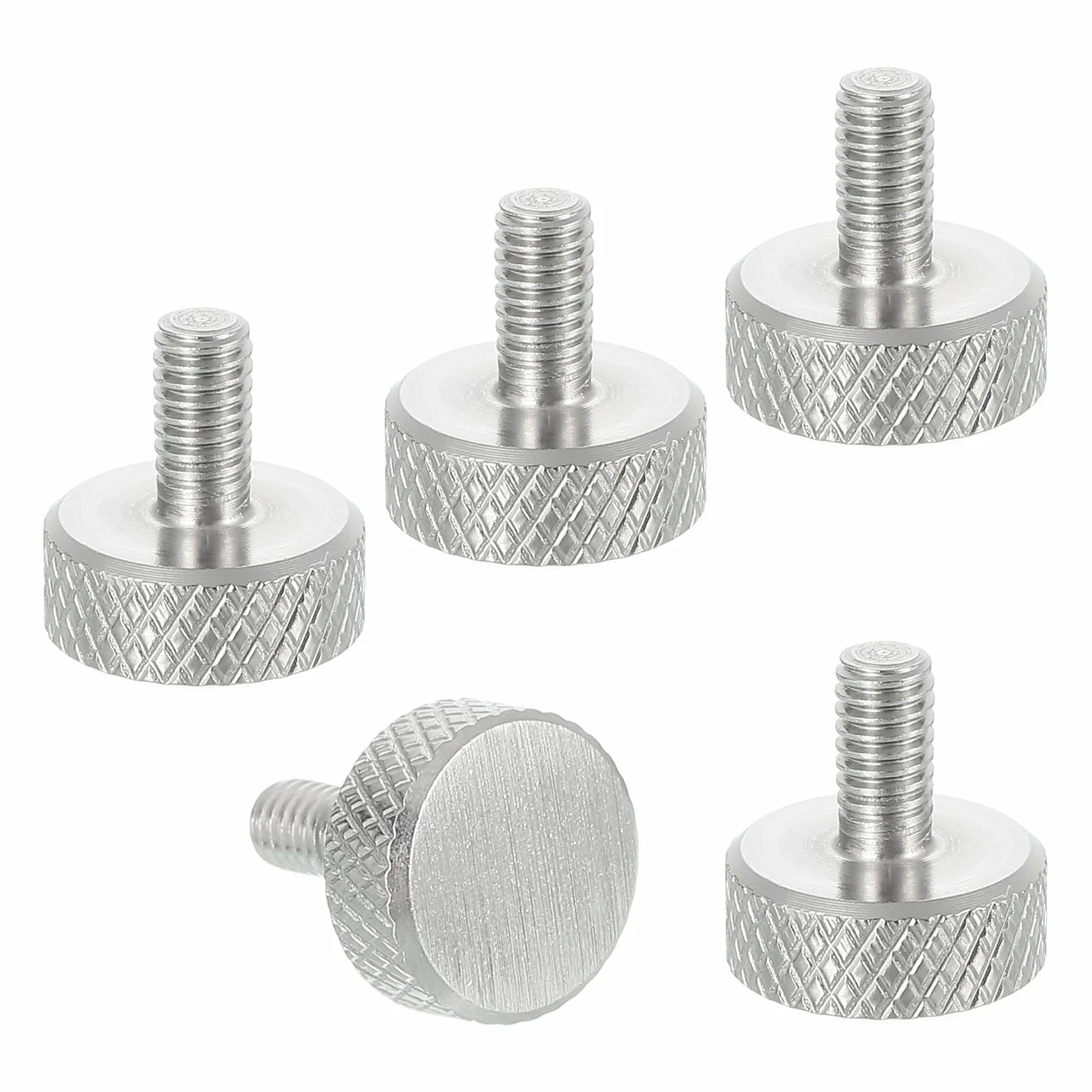 QUARKZMAN 5 sztuk płaskich śrub radełkowanych M4 x 6 mm, wkręty do suwmiarki, stal nierdzewna 304, diamentowe śruby z łbem radełkowanym, gałki uchwytowe, śruby zaciskowe, mocowanie gwintowane ręcznie