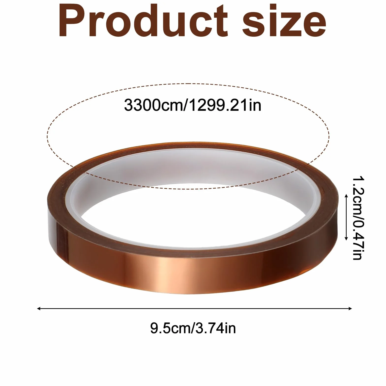 4 rolki taśmy klejącej odpornej na wysokie temperatury, 12 mm x 33 m, odporna na wysokie temperatury, do stosowania w elektronice, płytkach drukowanych, termotransfer, do przykrywania i
