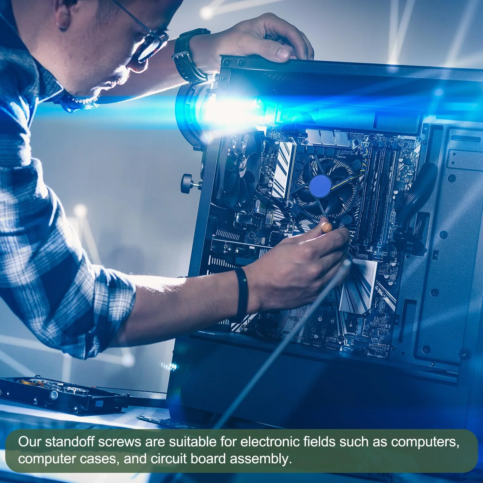 YOKIVE 30 szt. śrub dystansowych M2, nylonowe sześciokątne elementy PCB z wysokim efektem izolacji, utrzymują stabilność wysokości, idealne do płyty głównej (czarne, 5 mm + 6 mm)
