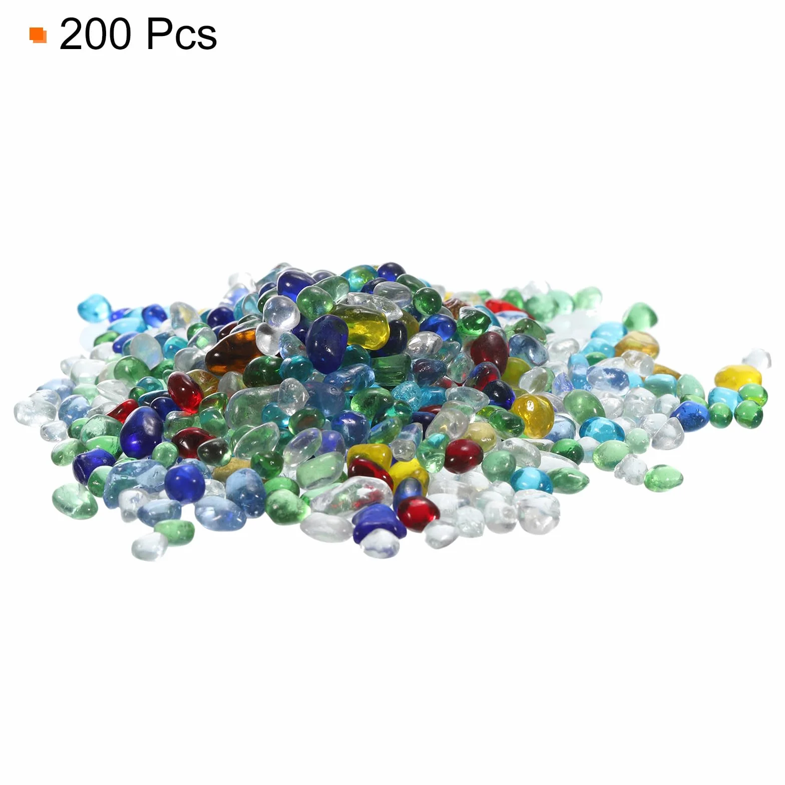 sourcing map 200 g/0,44 lb 5-7 mm dekoracyjne szklane kamienie, polerowane szklane kamyczki, dla majsterkowiczów, dekoracja do wazonu, wypełniacza, pereł, rzemiosła artystycznego, akwarium, ogrodu,