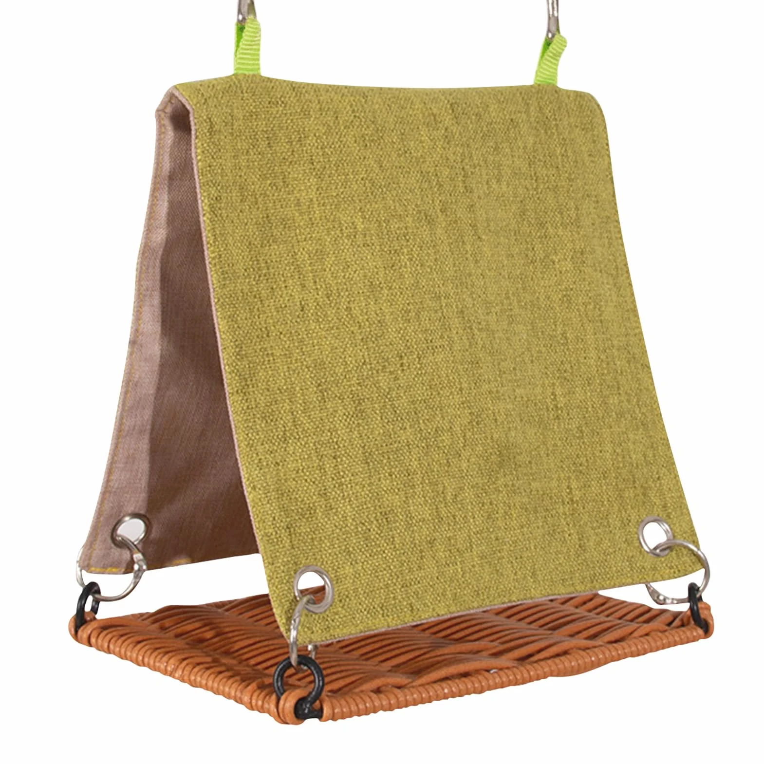 Rattan Swing Bird Hut Hammock 5.91x3.94x5.51 inches Cozy Nest Cage Accessory for Lovebirds Parakeets Cockatiels Budgies