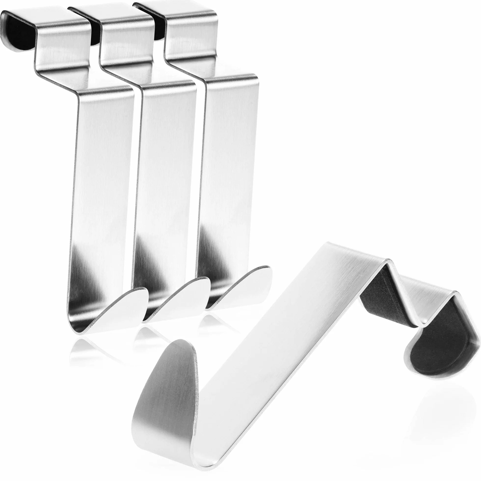 COM-FOUR® 4x Haczyki na drzwi ze stali nierdzewnej - haczyk na ubrania z oslona z pianki - haczyk na ubrania do szafy i drzwi pokojowych - 9 cm (04 szt. - stal nierdzewna - pianka)