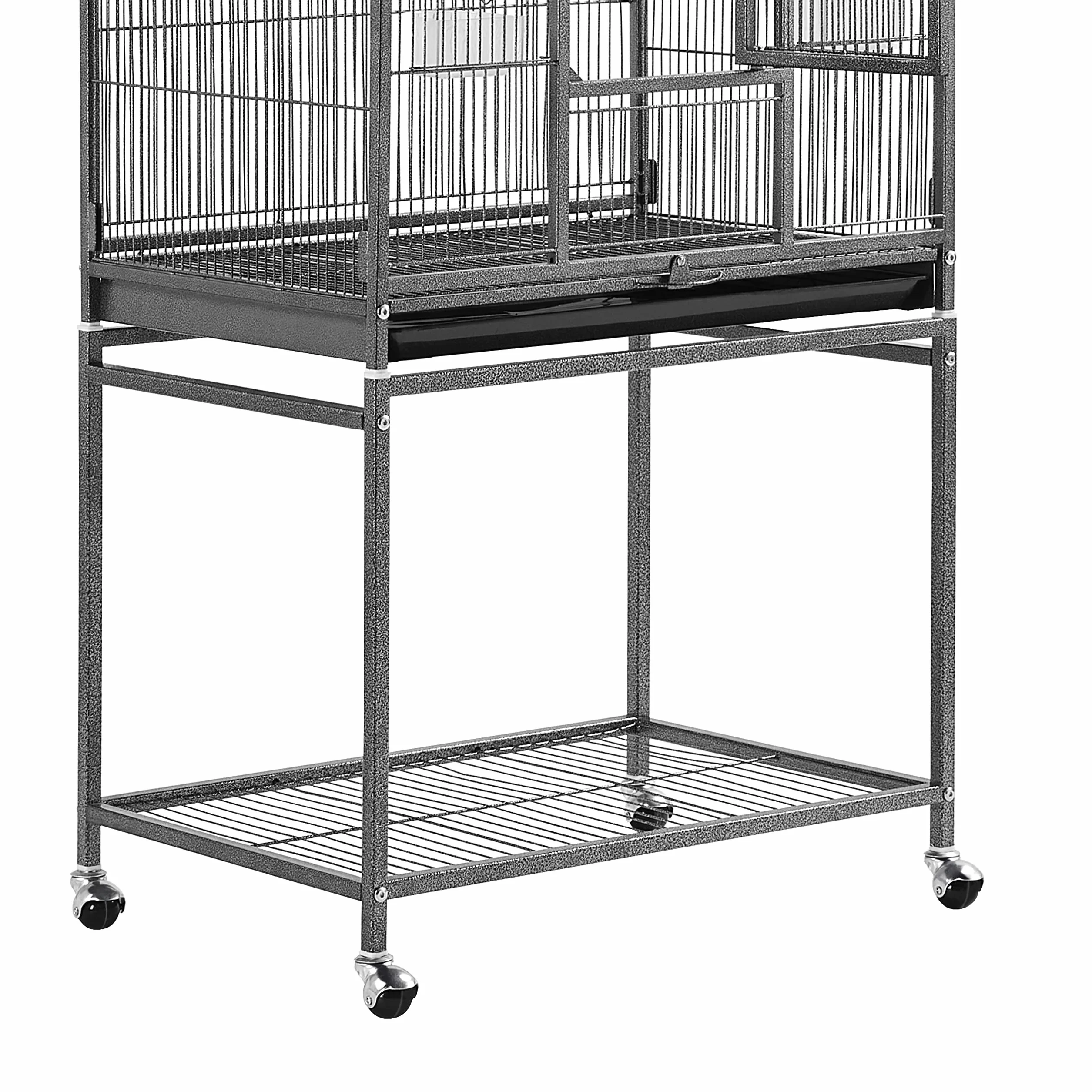 Yaheetech Wolierka dla ptaków klatka z drzwiczkami domek dla ptaków z rolkami 61 x 43 x 135 cm