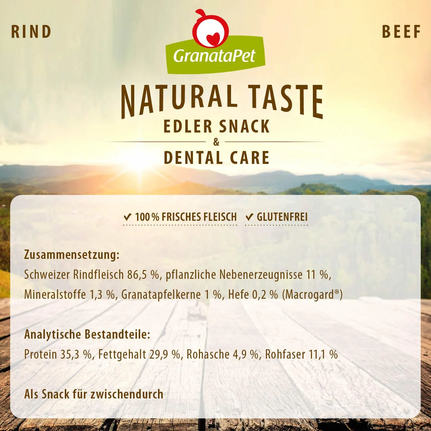 Granatapet Natural Taste Przekąska dla Psów, Wołowina, 70 g