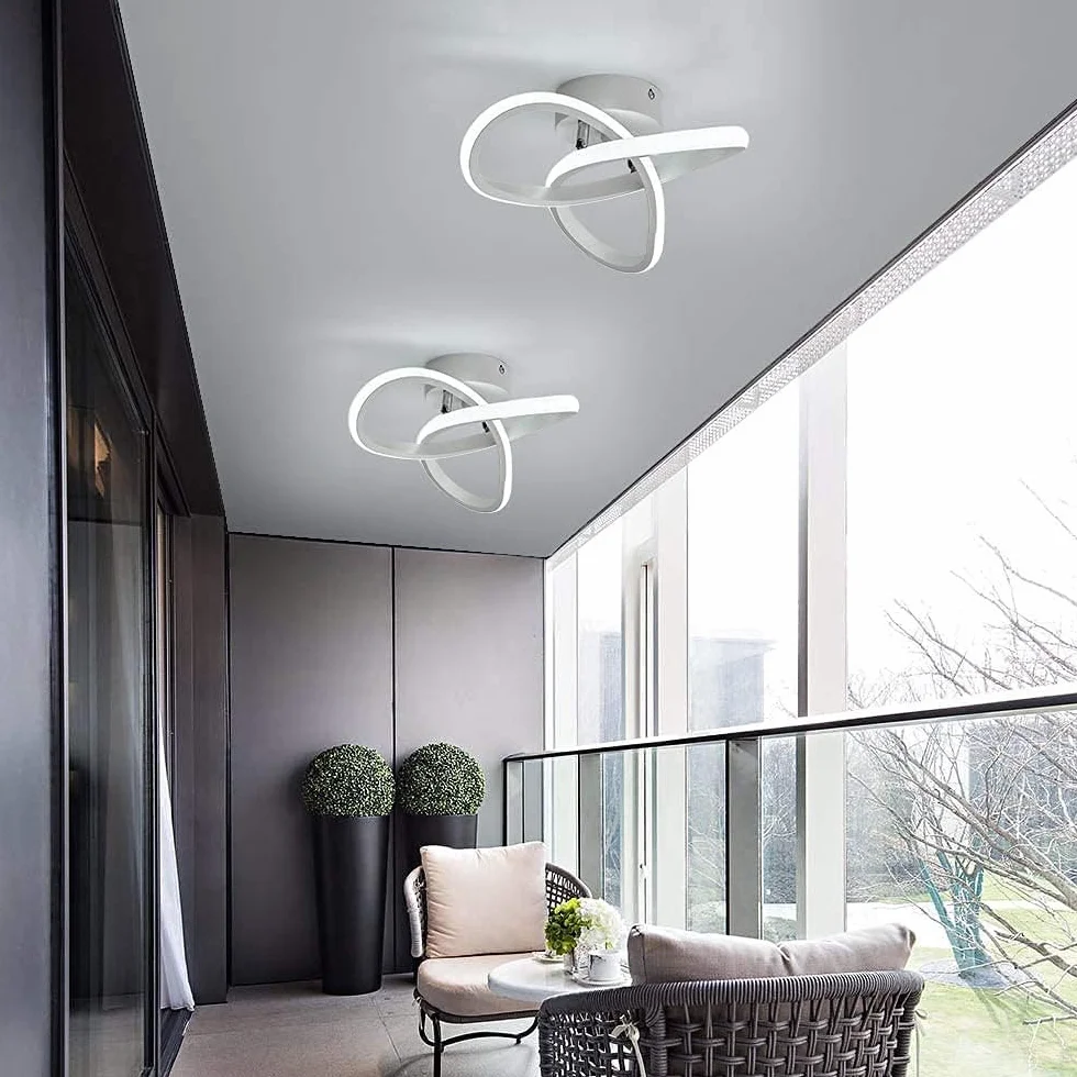 Nowoczesna lampa sufitowa LED, 22W 2500lm Kreatywna lampa sufitowa LED w kształcie kwiatu, oświetlenie sufitowe do sypialni Salon Kuchnia Łazienka Korytarz, 24 * 11 CM, chłodna biel 6500 K