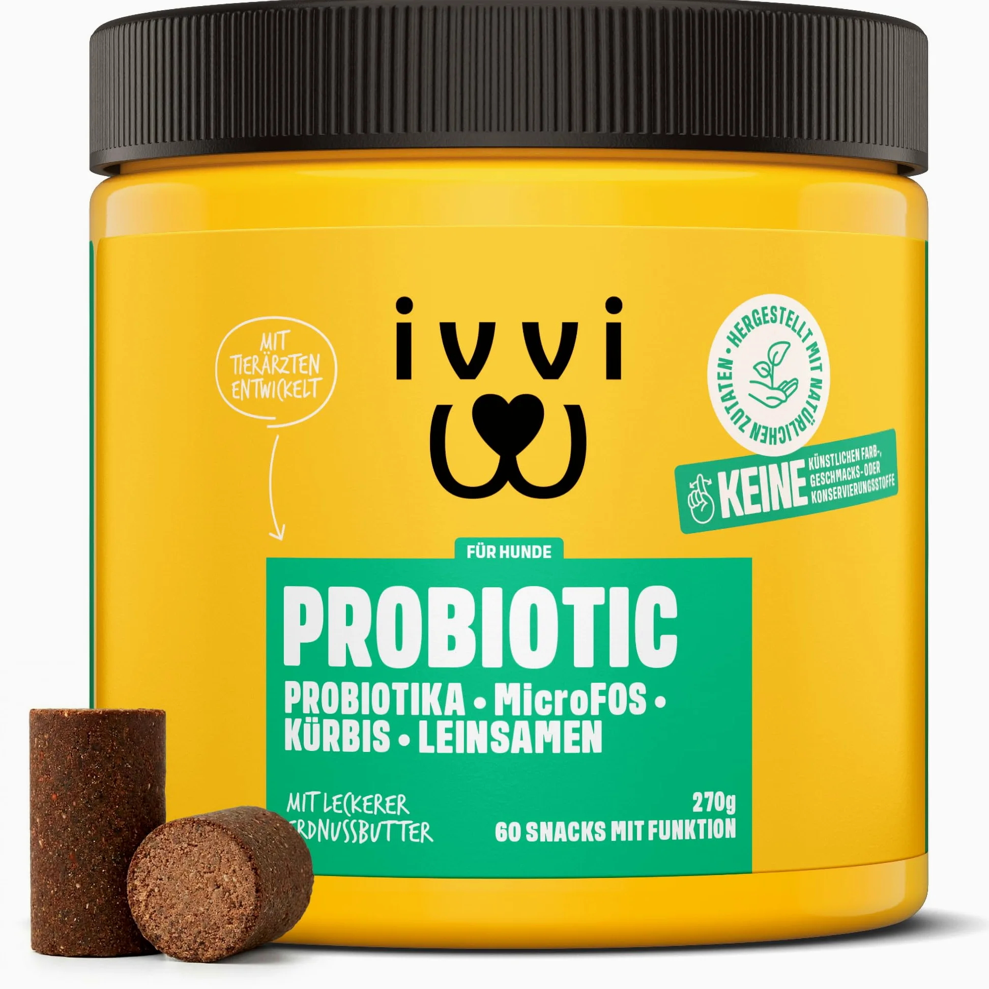 ivvi Probiotyka dla psów z masłem orzechowym 4 mld CFU 60 tabletek