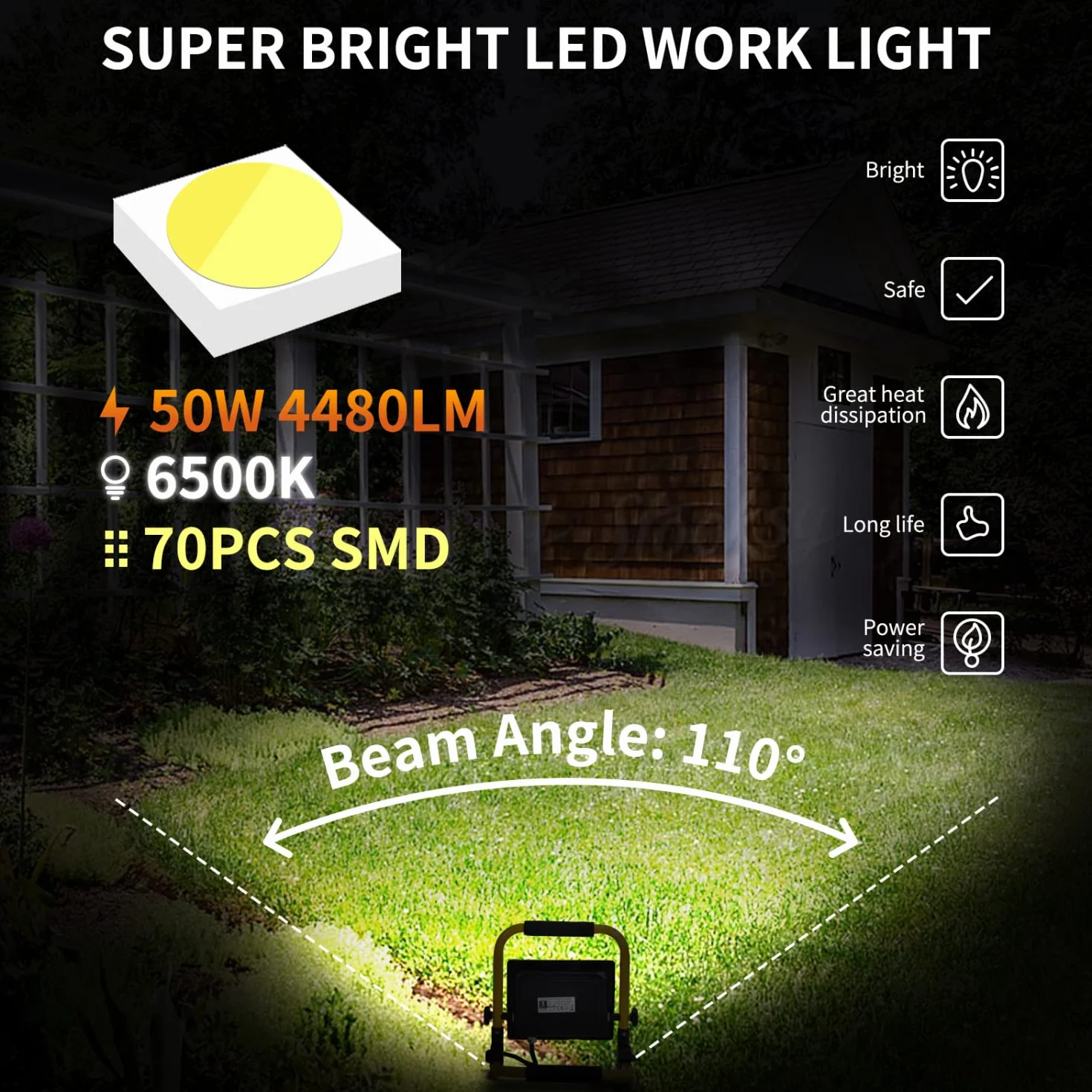 Aigostar Naświetlacz LED 50W 4480lm 6500K 230V