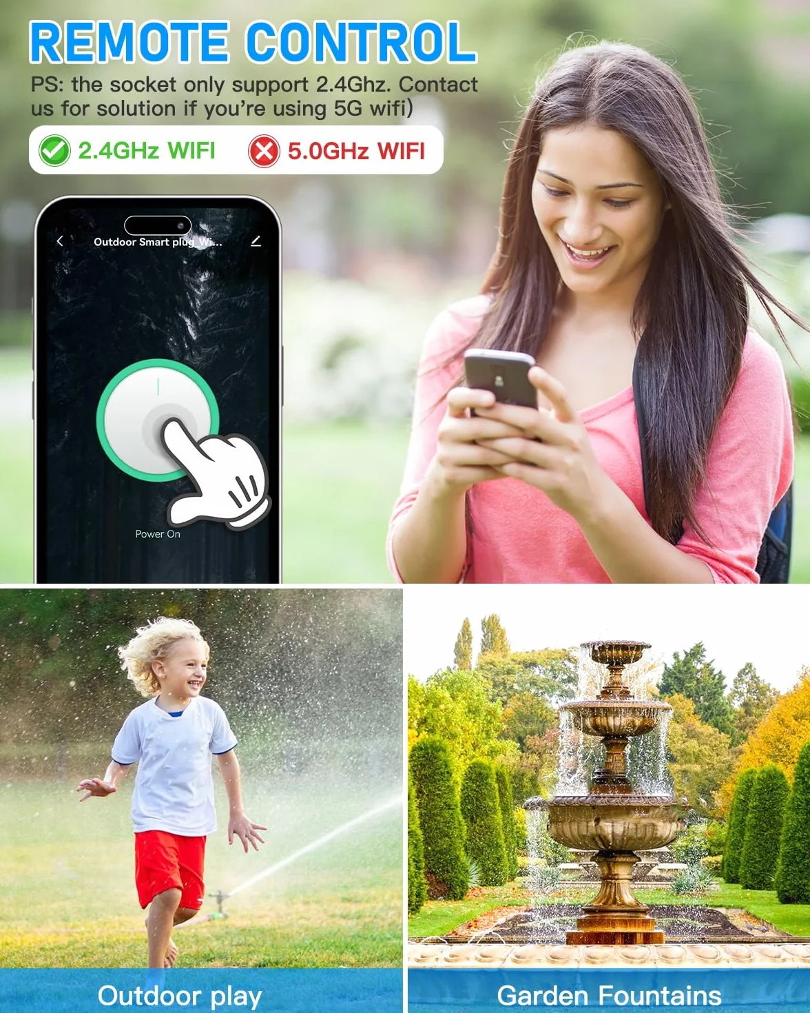 GreenSun Gniazdko wtykowe Wi-Fi, gniazdko zewnętrzne, wodoszczelne, programator czasowy, gniazdko elektryczne z miernikiem zużycia prądu, Alexa, inteligentne gniazdko Smart Life, licznik prądu