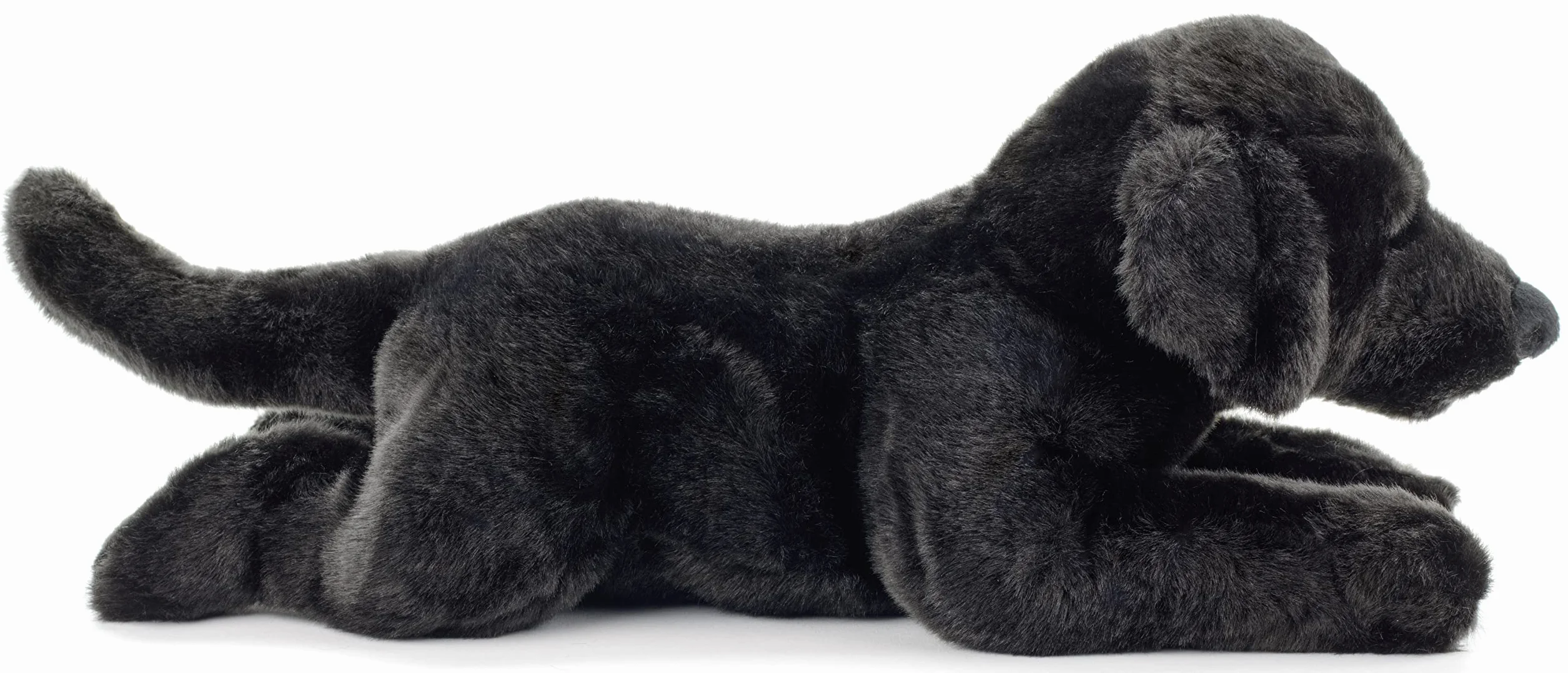 Uni-Toys - labrador czarny, leżący - 40 cm (długość) - pluszowy pies, zwierzę domowe - pluszowa zabawka, przytulanka