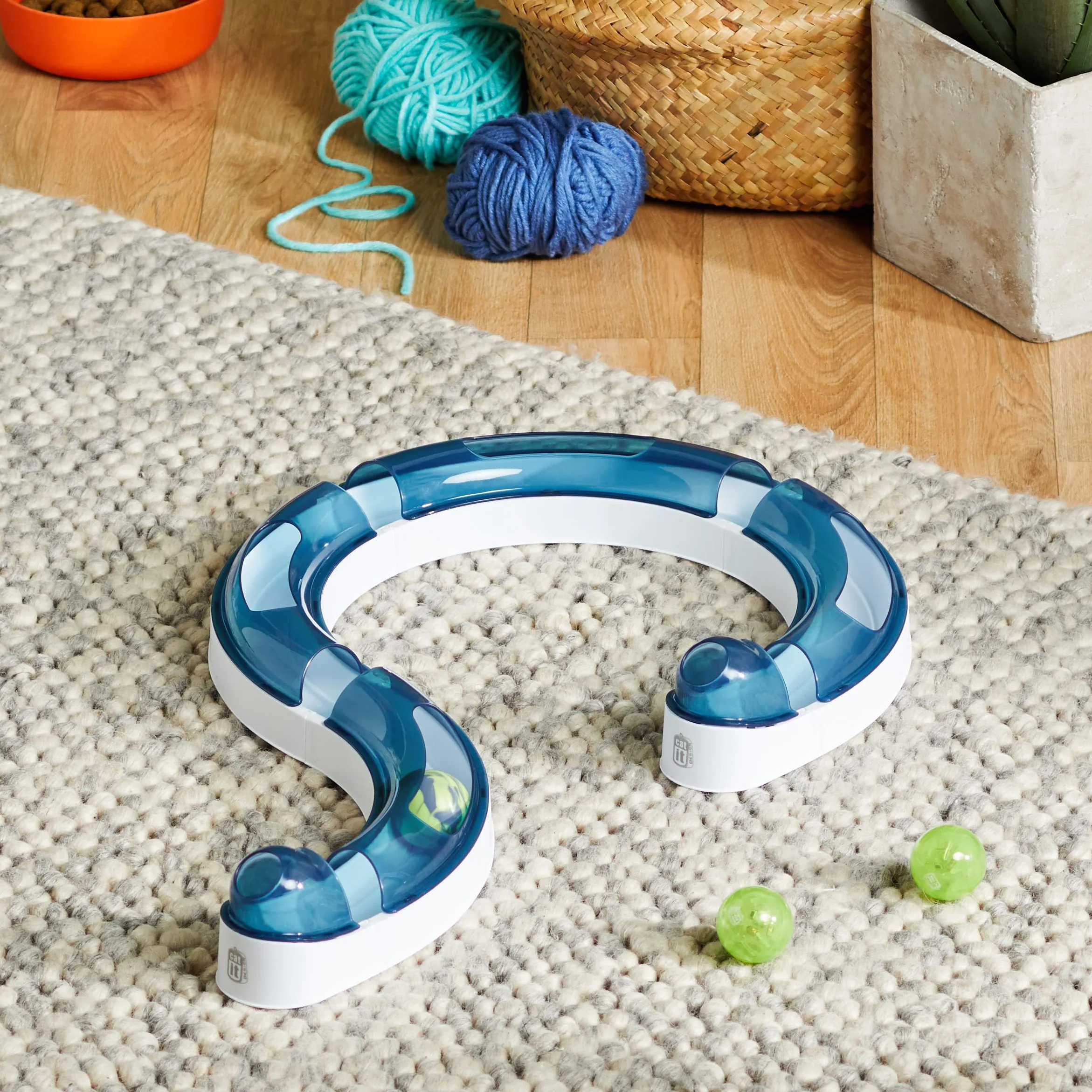 Catit Senses Play Circuit Zabawka, Biały/Niebieski, 24.38 x 24.38 x 7.87 cm