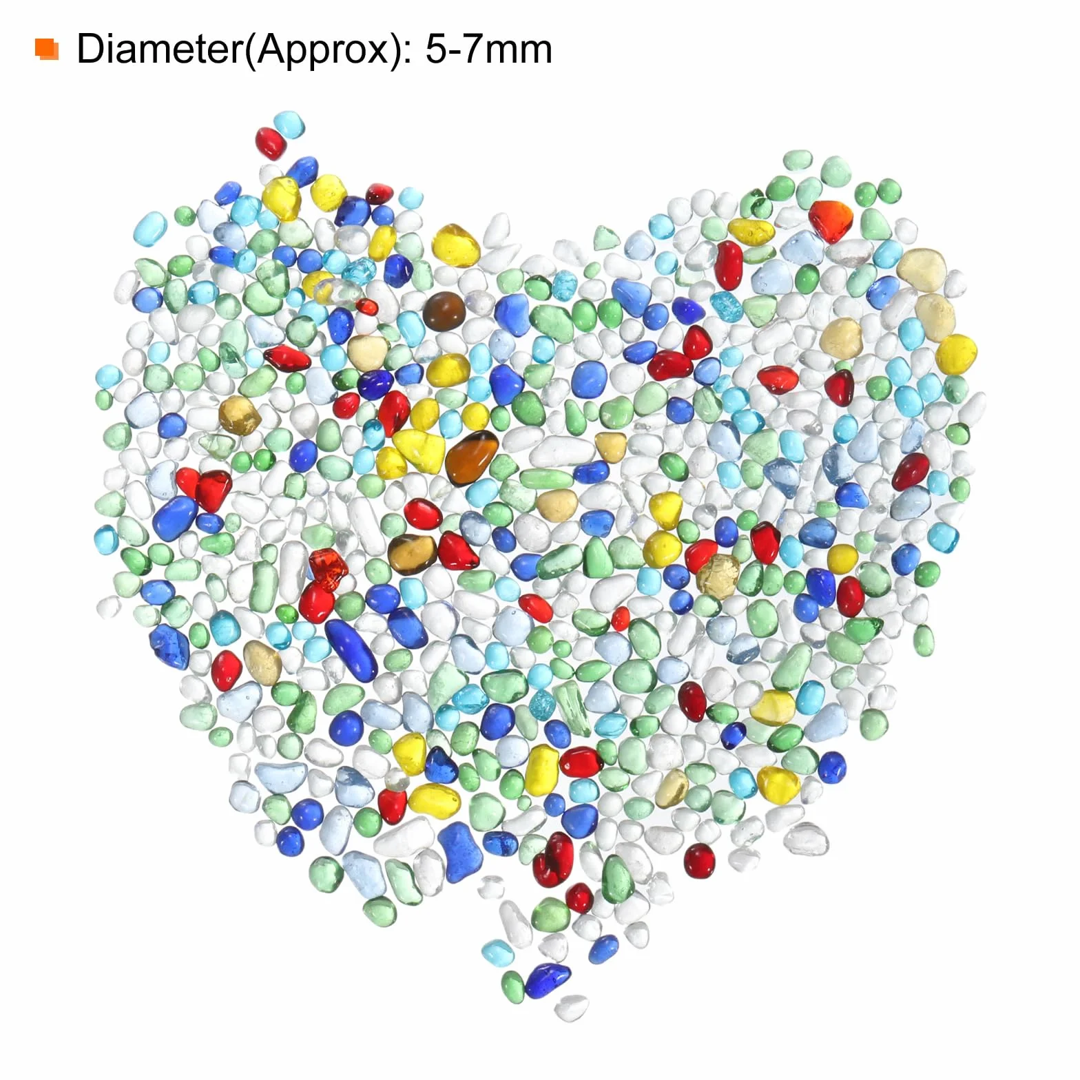 sourcing map 200 g/0,44 lb 5-7 mm dekoracyjne szklane kamienie, polerowane szklane kamyczki, dla majsterkowiczów, dekoracja do wazonu, wypełniacza, pereł, rzemiosła artystycznego, akwarium, ogrodu,