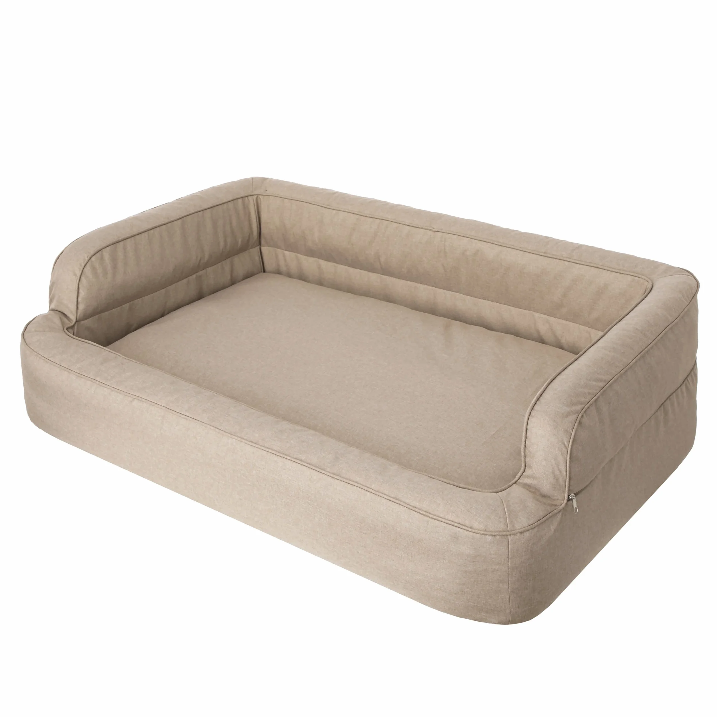 PillowPrim Legowisko dla Psa i Kota - Zdejmowana Poszewka, Poduszka, Miejsce do Spania, Sofa - Beżowe, XXL: 117 x 79 cm