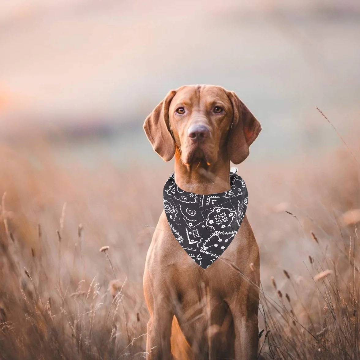 Bandana dla psów, chusty na głowę, chusta dla zwierząt domowych, regulowana, dla szczeniaków, małych psów, kotów (L, czarna)