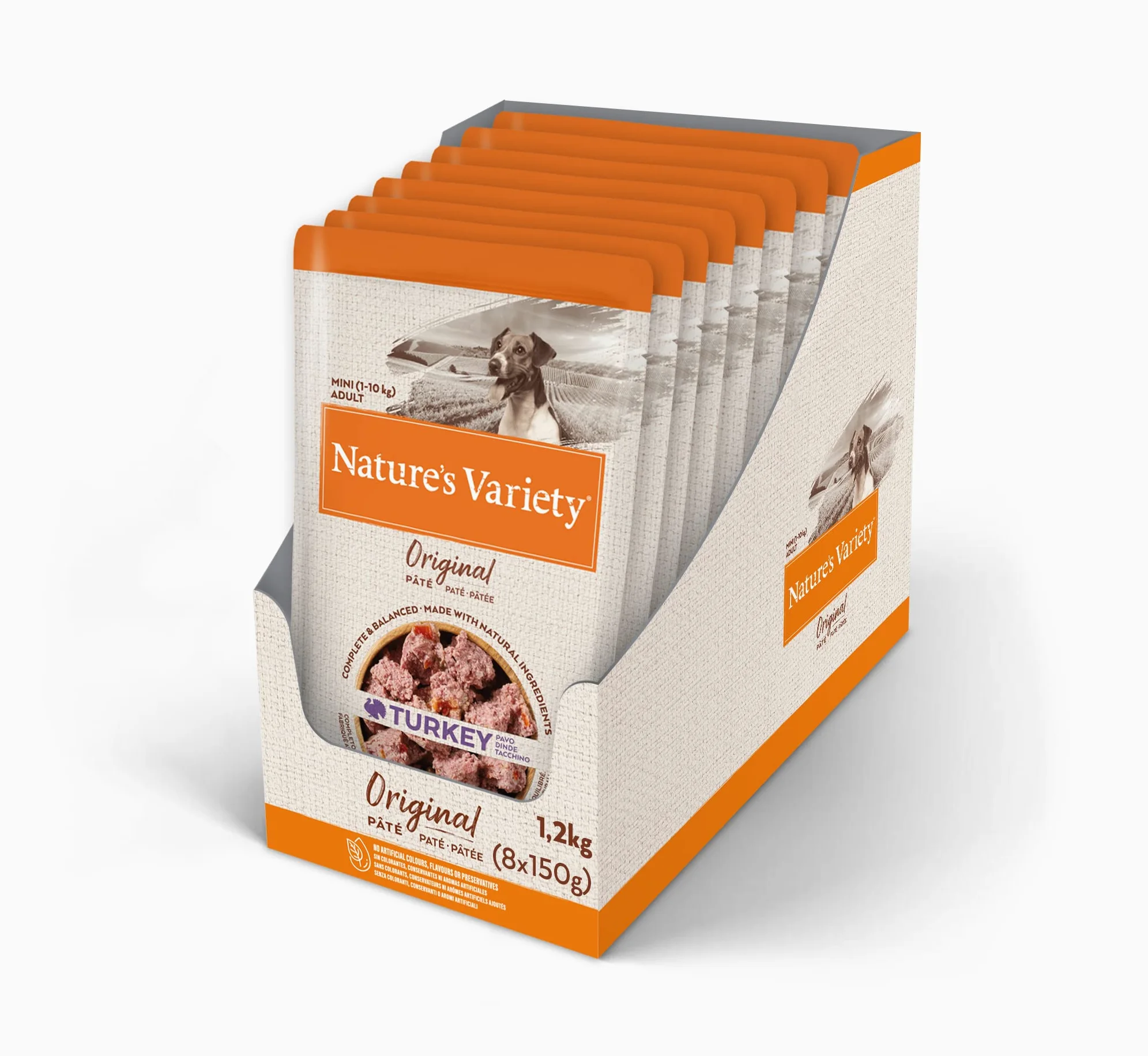 Nature's Variety Original No Grain Mini pasztety dla dorosłych psów z indykiem 8 x 150 g