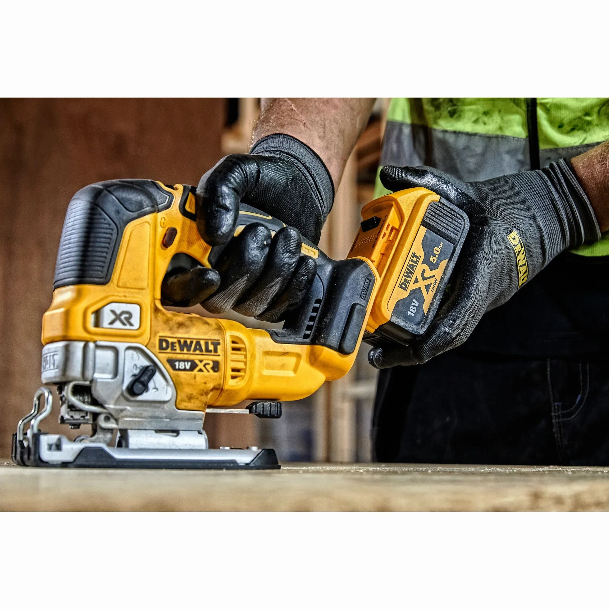Dewalt Wyrzynarka Akumulatorowa, Żółty, 135 mm