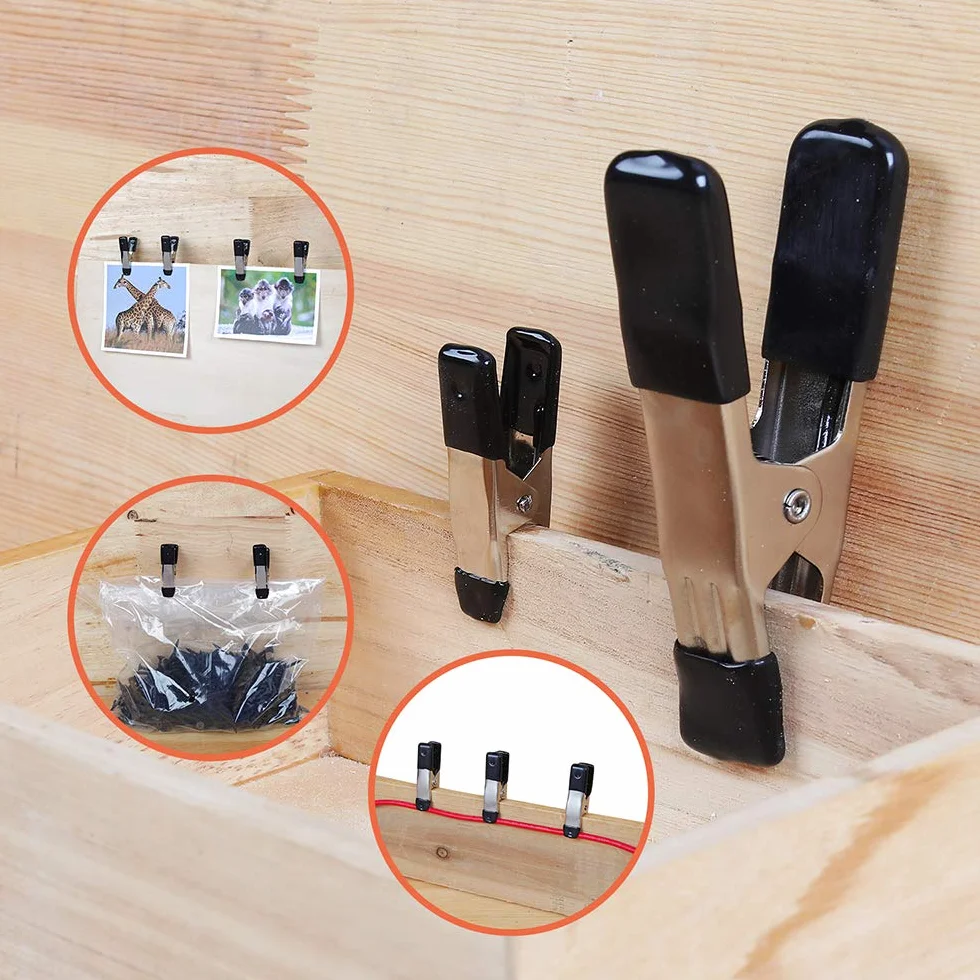 Amazon Basics 20 stalowych klipsów sprężynowych 1,91 cm 2,54 cm czarne srebrne