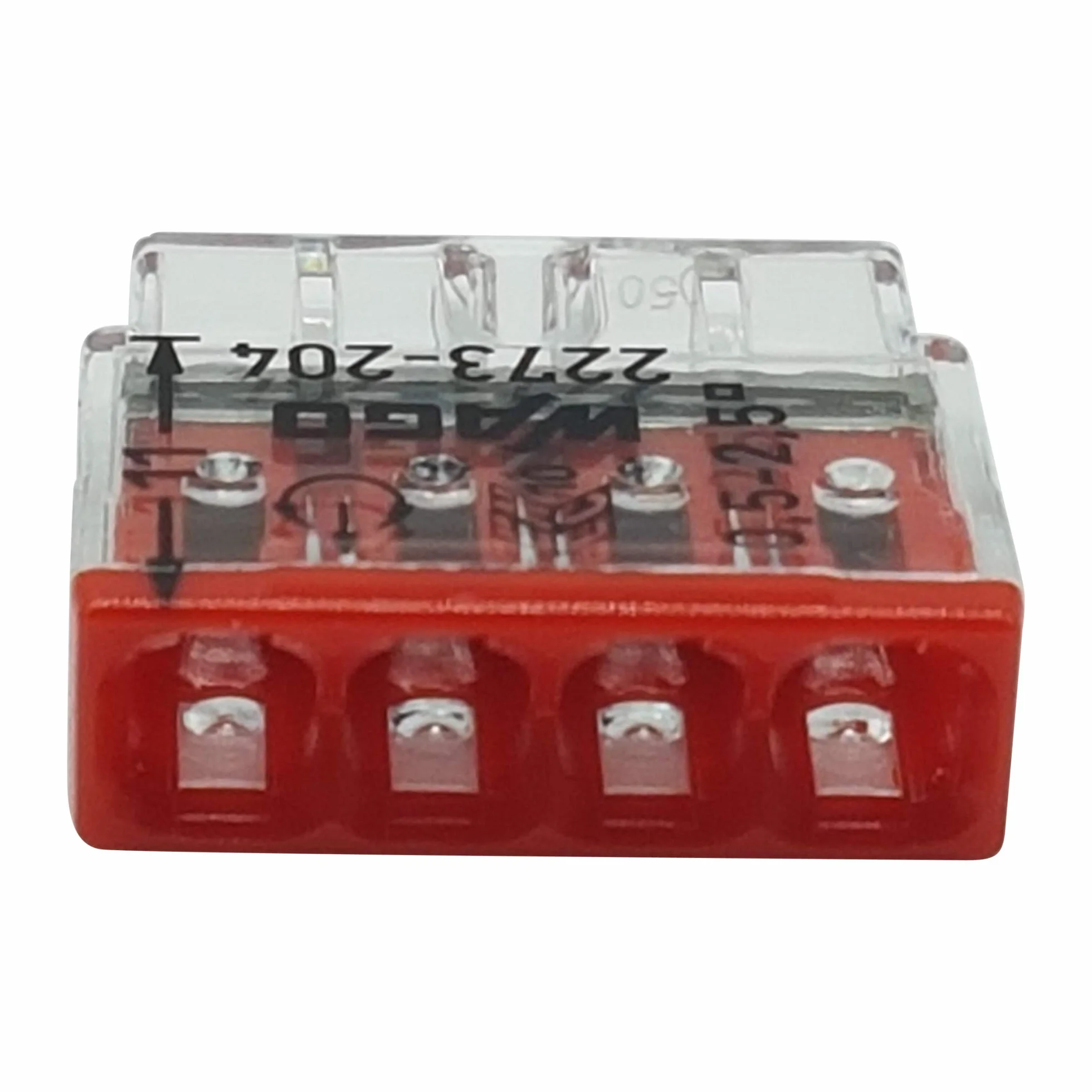 Wago 2273-204 COMPACT Zaciski przyłączeniowe 4-biegunowe 0,5–2,5 mm² przezroczyste/białe 10 szt.