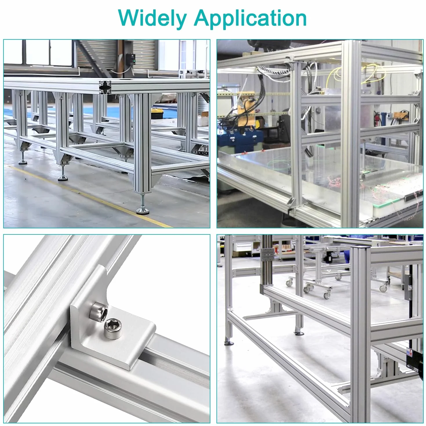 Zestaw 10 łączników kątowych z profilem aluminiowym, profil aluminiowy 40 x 40, łączniki kątowe M6, kątowe łączniki kątowe, aluminiowe elementy mocujące do mocowania profili aluminiowych