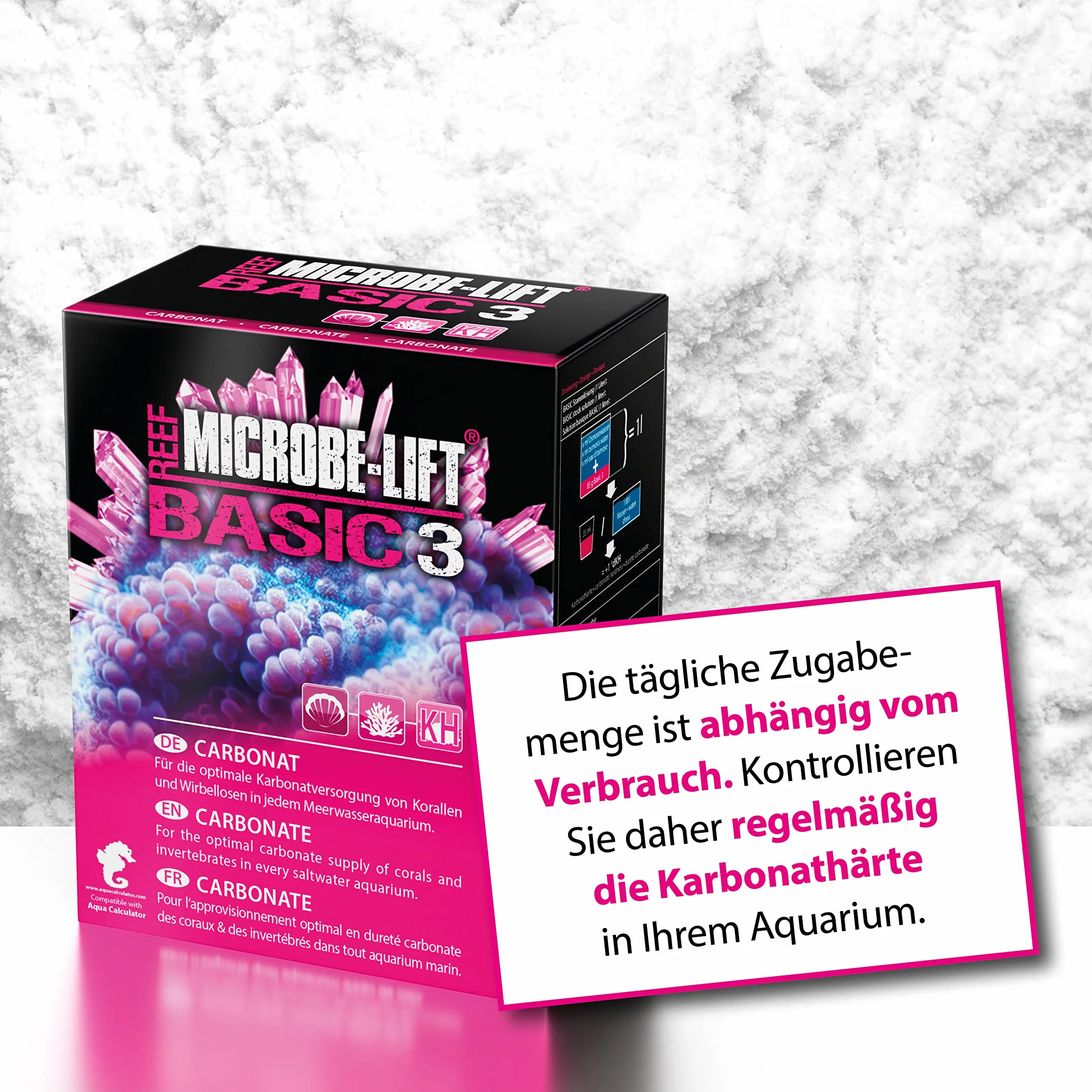 MICROBE-LIFT Basic 3 Carbonate – wysokowartościowy (KH) do każdego akwarium wody morskiej, bardzo wydajny, 1 kg