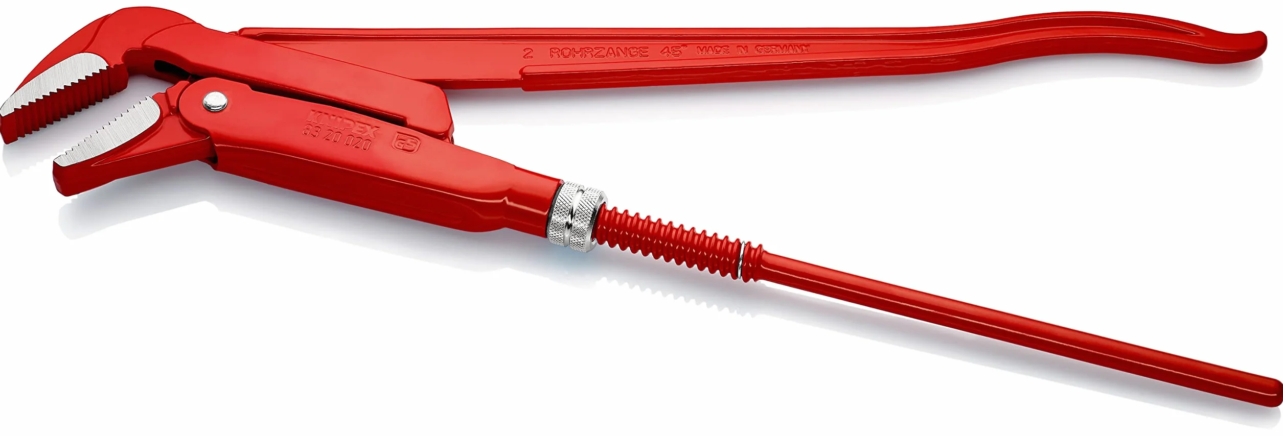 KNIPEX Klucz nastawny do rur 45° malowane proszkowo, czerwone 570 mm, 83 20 020