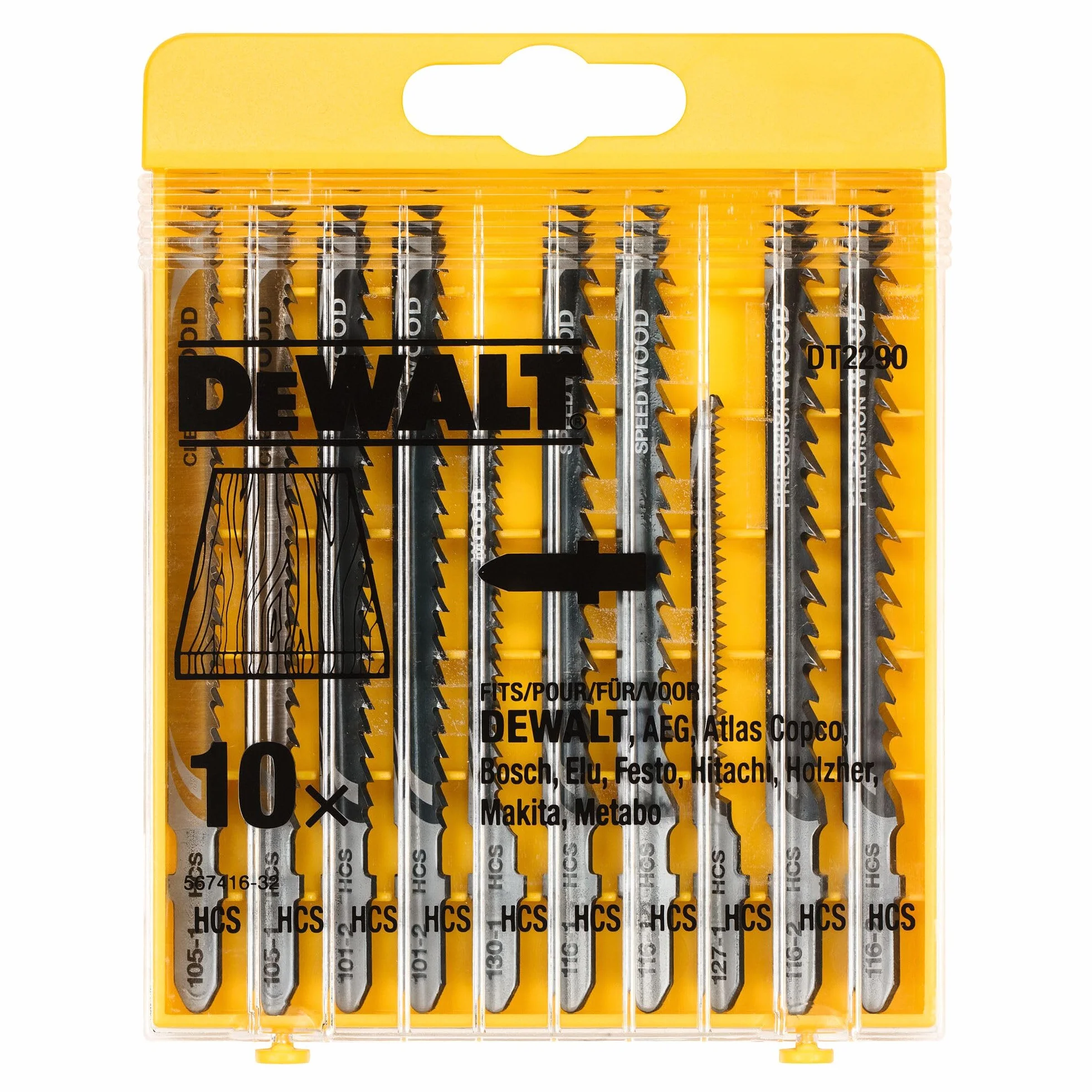 DEWALT Zestaw 10 hojas piła calar do drewna