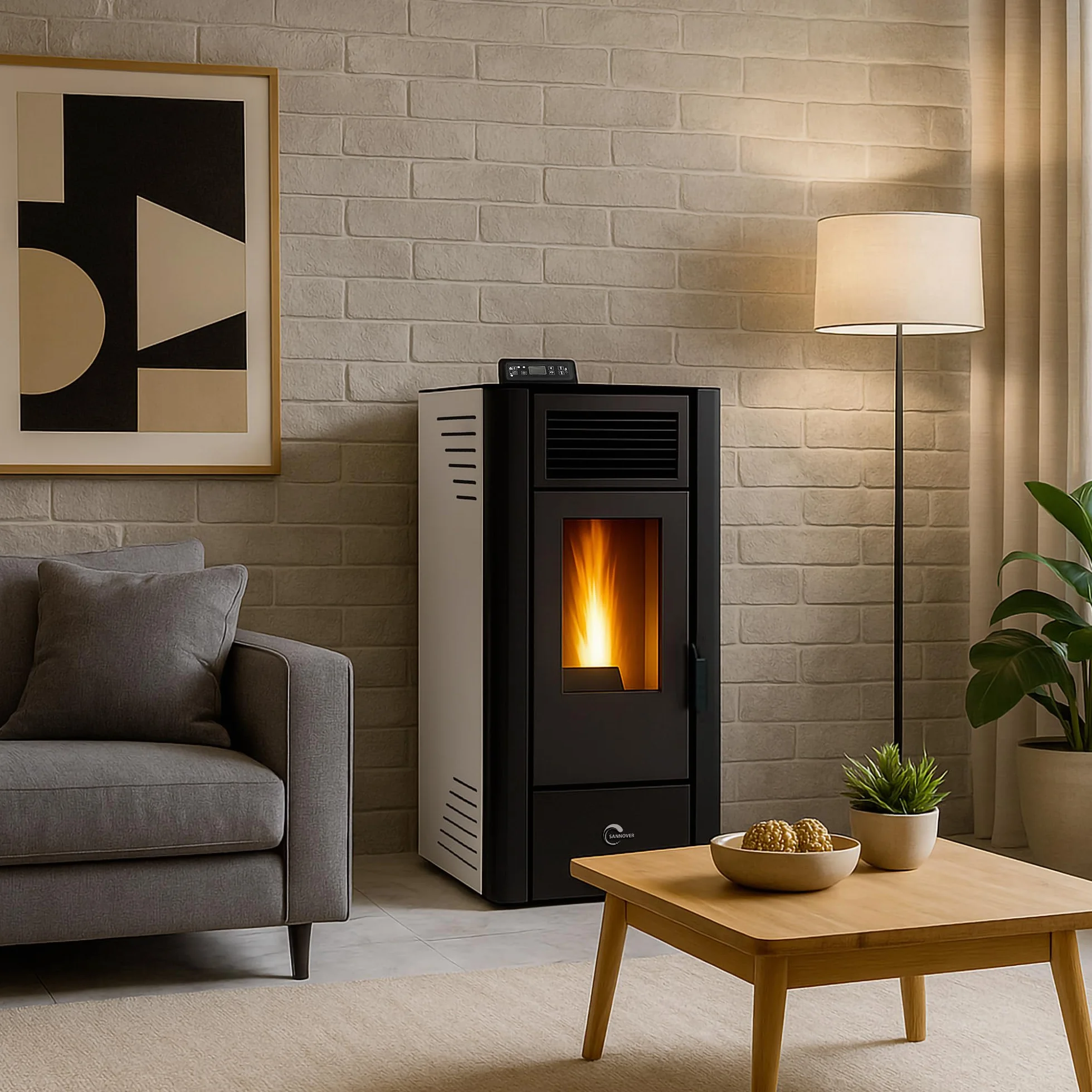 Patelnia na pellet pneumatyczny Anita 10 kW Sannover White