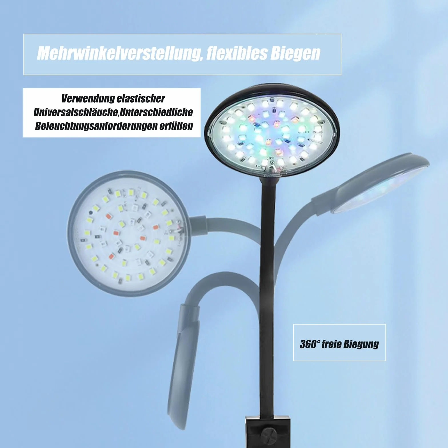 GERUI Lampa do akwarium 7 W 20-40 cm biała i niebieska światło 2 szt