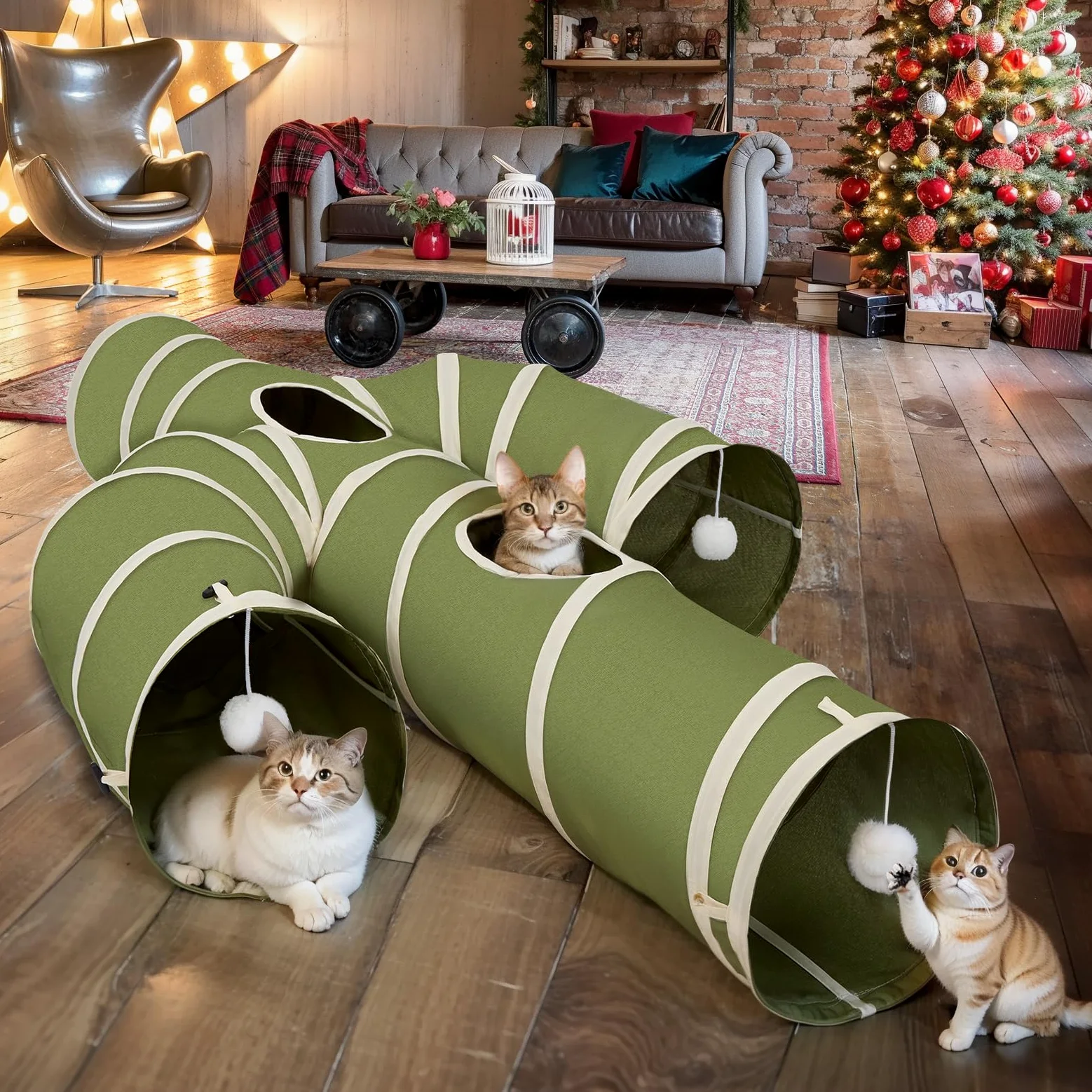 Ownpets Tunel dla kota z tkaniny Oxford, składany, odporny na rozdarcie, szary, średnica