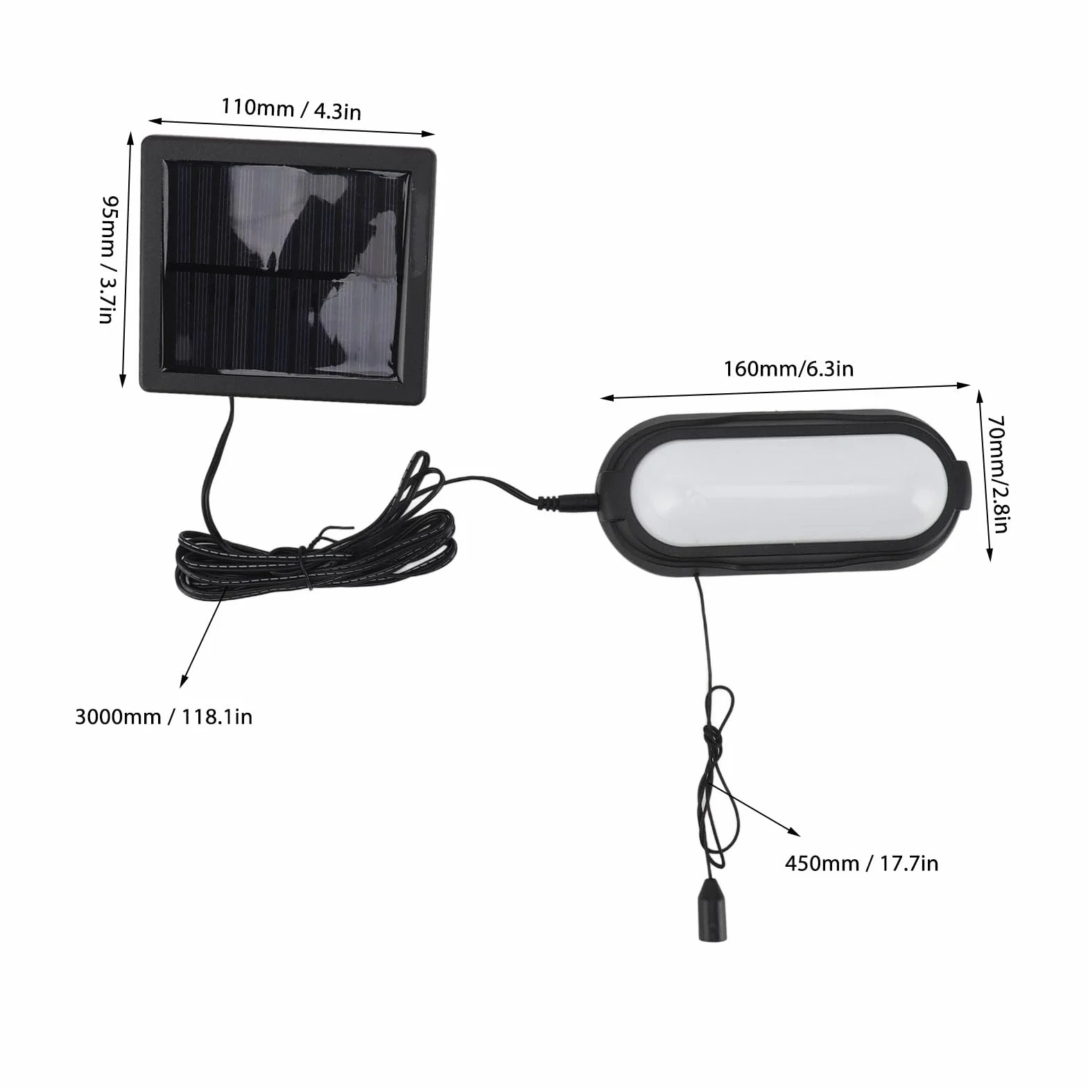 Solar Shed Light, Wodoodporne białe światło Solarne wiszące lampy zewnętrzne, LED Solar Powered Barn Light, Solarne oświetlenie wewnętrzne do altany, szopy, garażu, stodoły