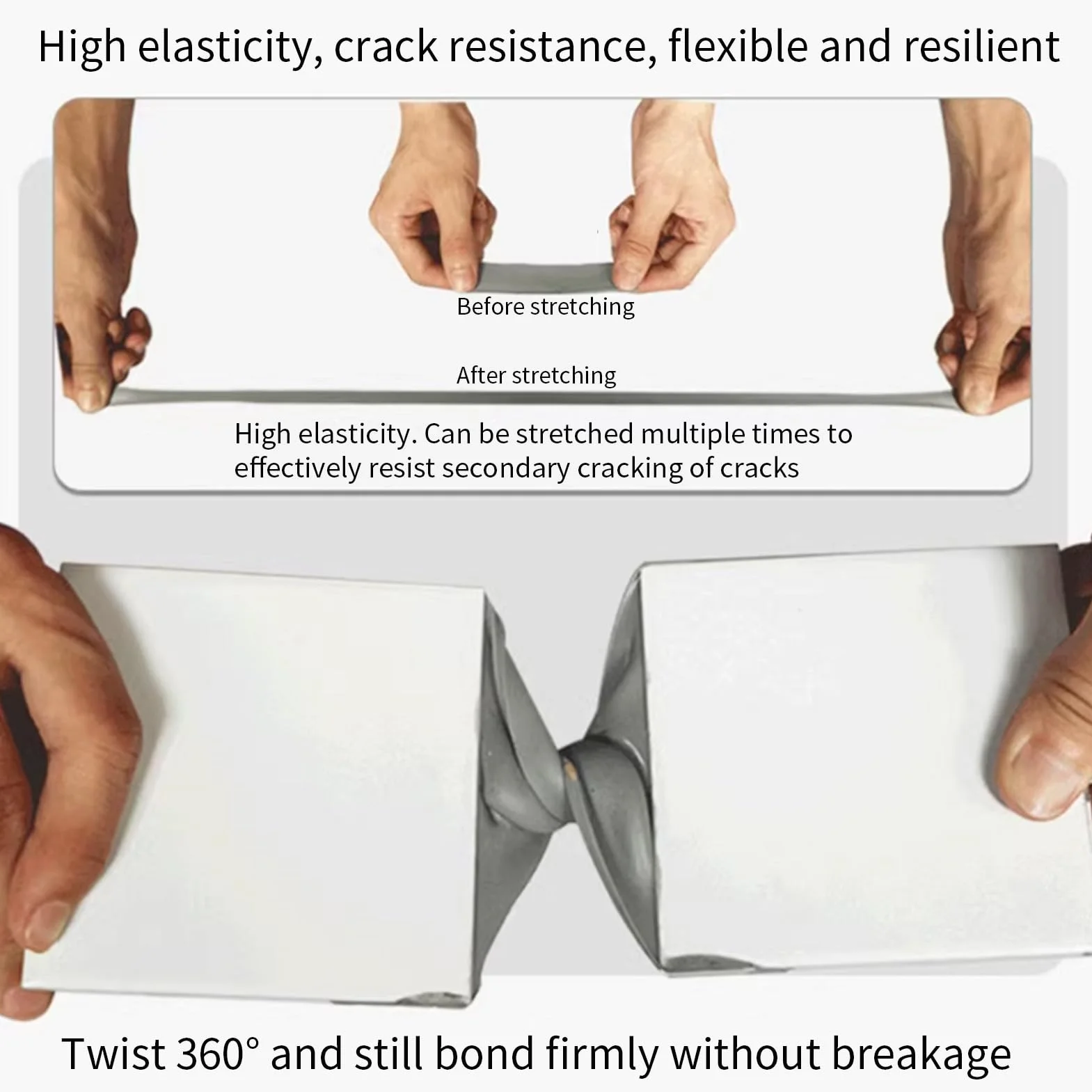 Waterproof Sealant, Concrete Crack Filler, 500ml High-Strength Grouting Repair Adhesive for Walls, Floors, Roofs, Exterior Interior, Brick, Wood, Stone, 1-3 Days Curing Time