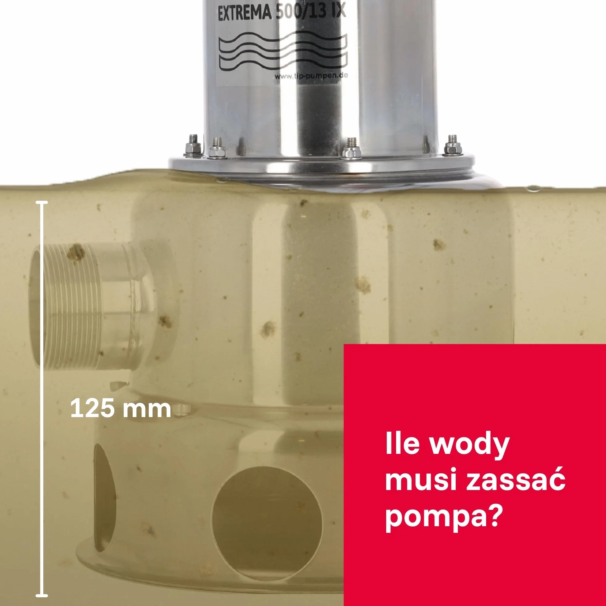 T.I.P. Pompa zanurzeniowa do brudnej wody Extrema 500/13 IX 30000 l/h 13m 1800W 45mm 95°C