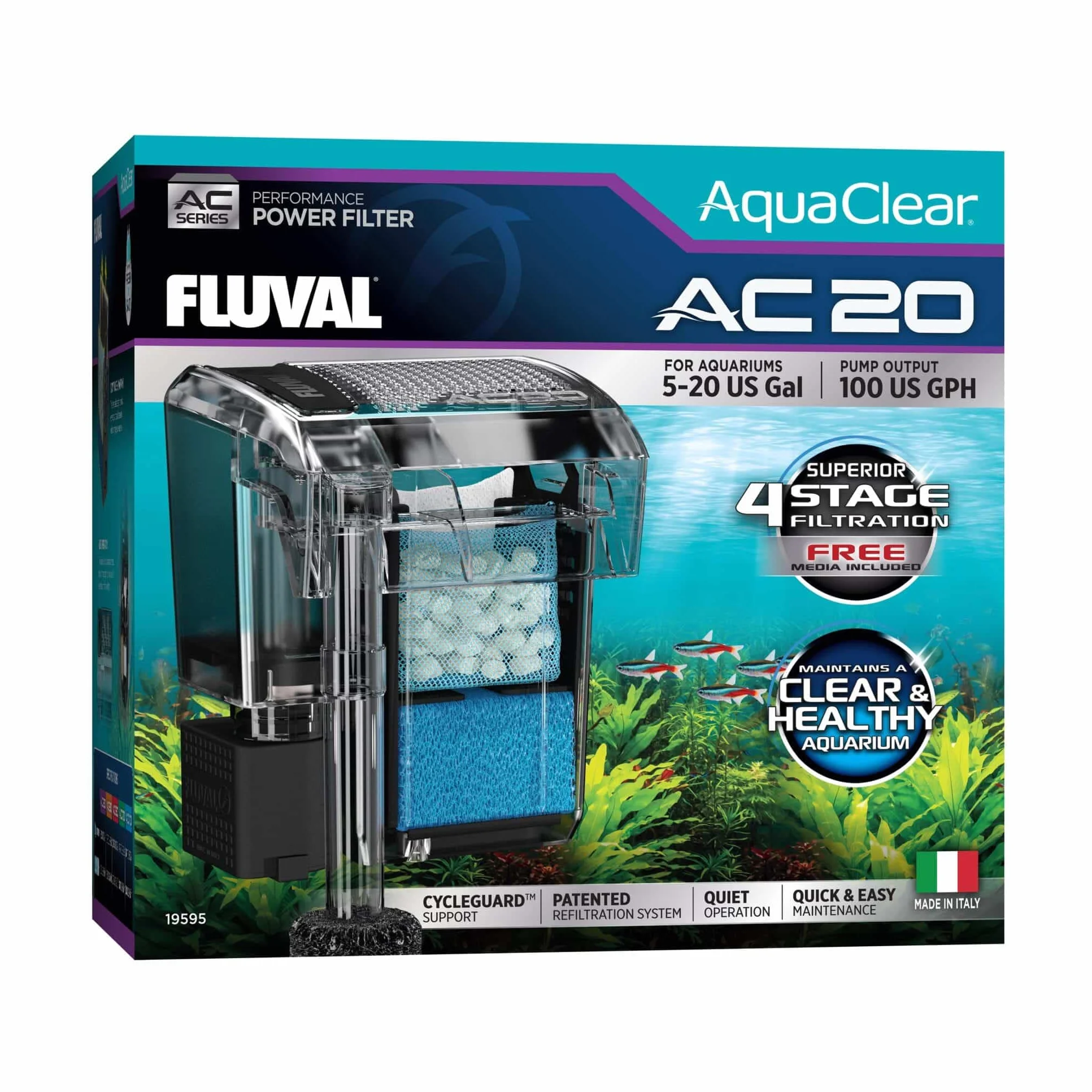 Fluval Pakiet ładowania Oszczędzanie Zeo-Węgiel Plecak dla Wodnika AquaClear AC20/30, 3szt