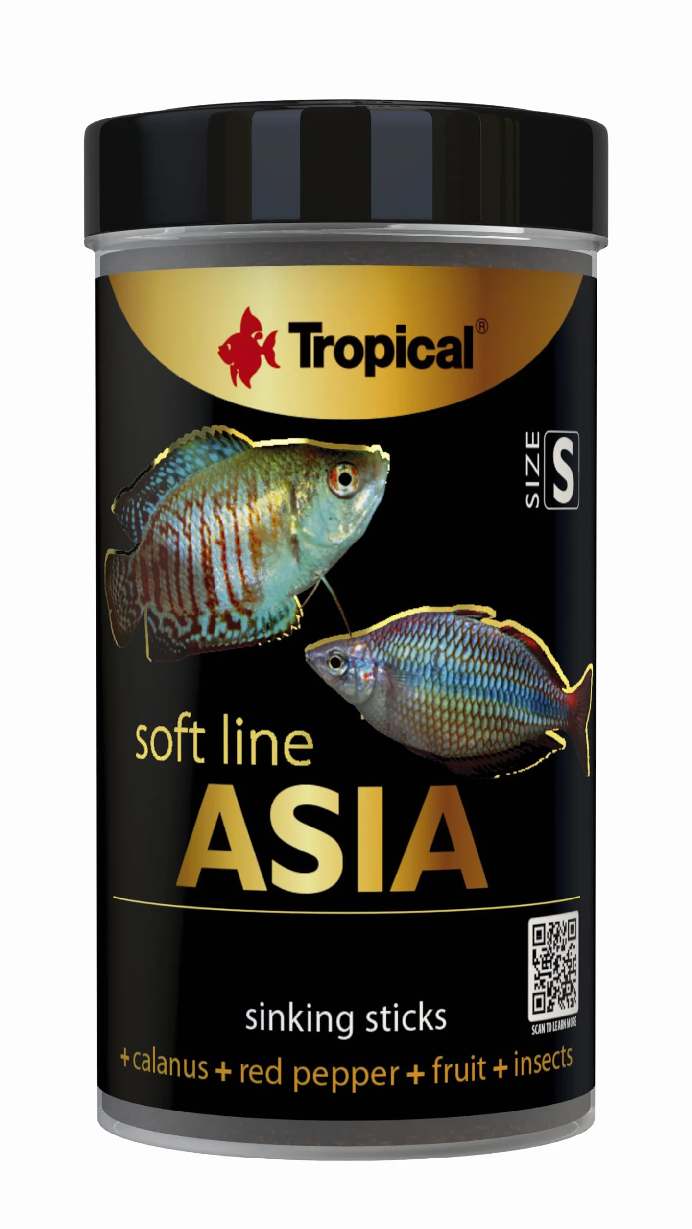 Tropical Pokarm wolno tonący w granulakch dla ryb z Azji SOFT LINE ASIA SIZE S 100ml / 50g