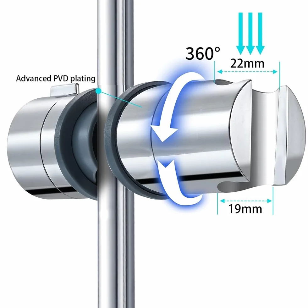Uchwyt na głowicę prysznicową regulowany 19-25 mm obrót 360°