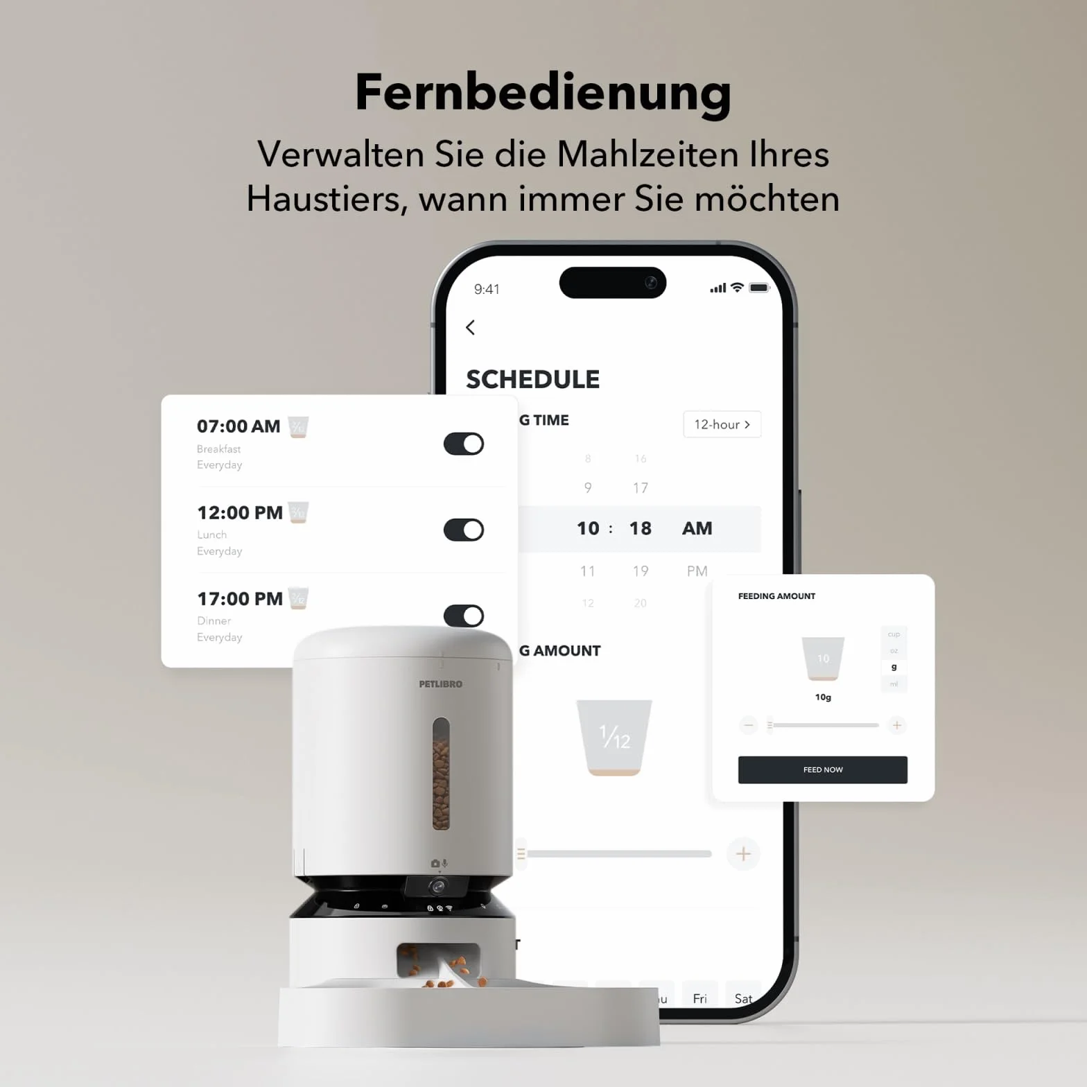 PETLIBRO 5G & 2.4G WiFi automatyczny dozownik karmy dla kotów z kamerą, 5 l 1080P HD automatyczny dozownik karmy dla psów z 2 miskami ze stali nierdzewnej, 1-10 past/dzień, sterowanie aplikacją, USB i