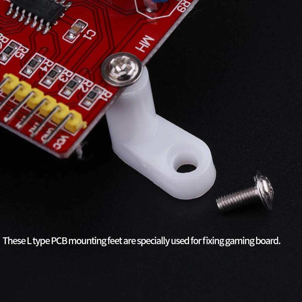 100 szt. 2 cm L Typ PCB nóżki montażowe, ze śrubą, biała płyta główna, wsporniki dystansowe, stalowe śruby mają dobrą szczelność, średnica 3 mm